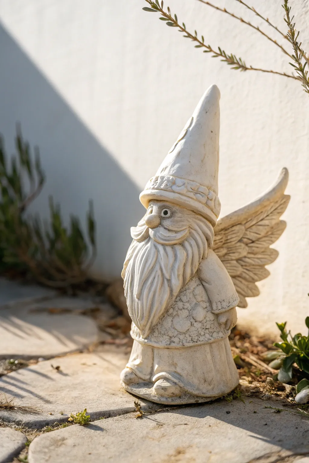 Embrace the quirky charm of this whimsical garden gnome, a perfect blend of minimalism and whimsy for your outdoor space.