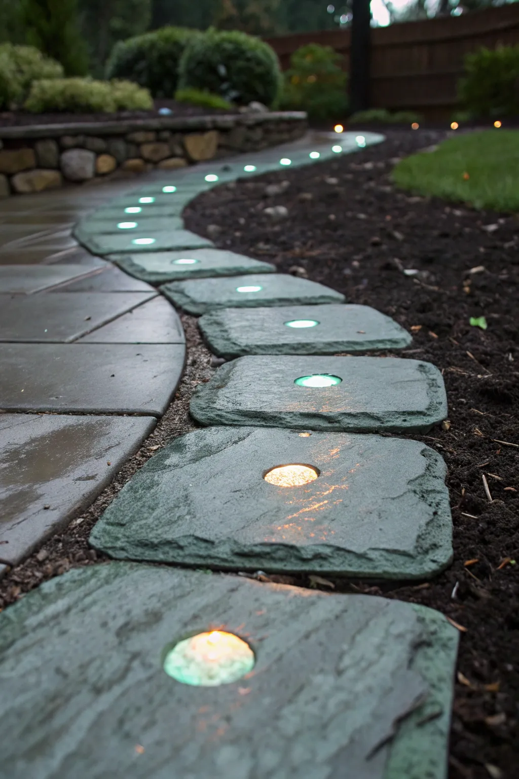 Illuminate your garden path with glow-in-the-dark stones for a touch of whimsy and craftsmanship.