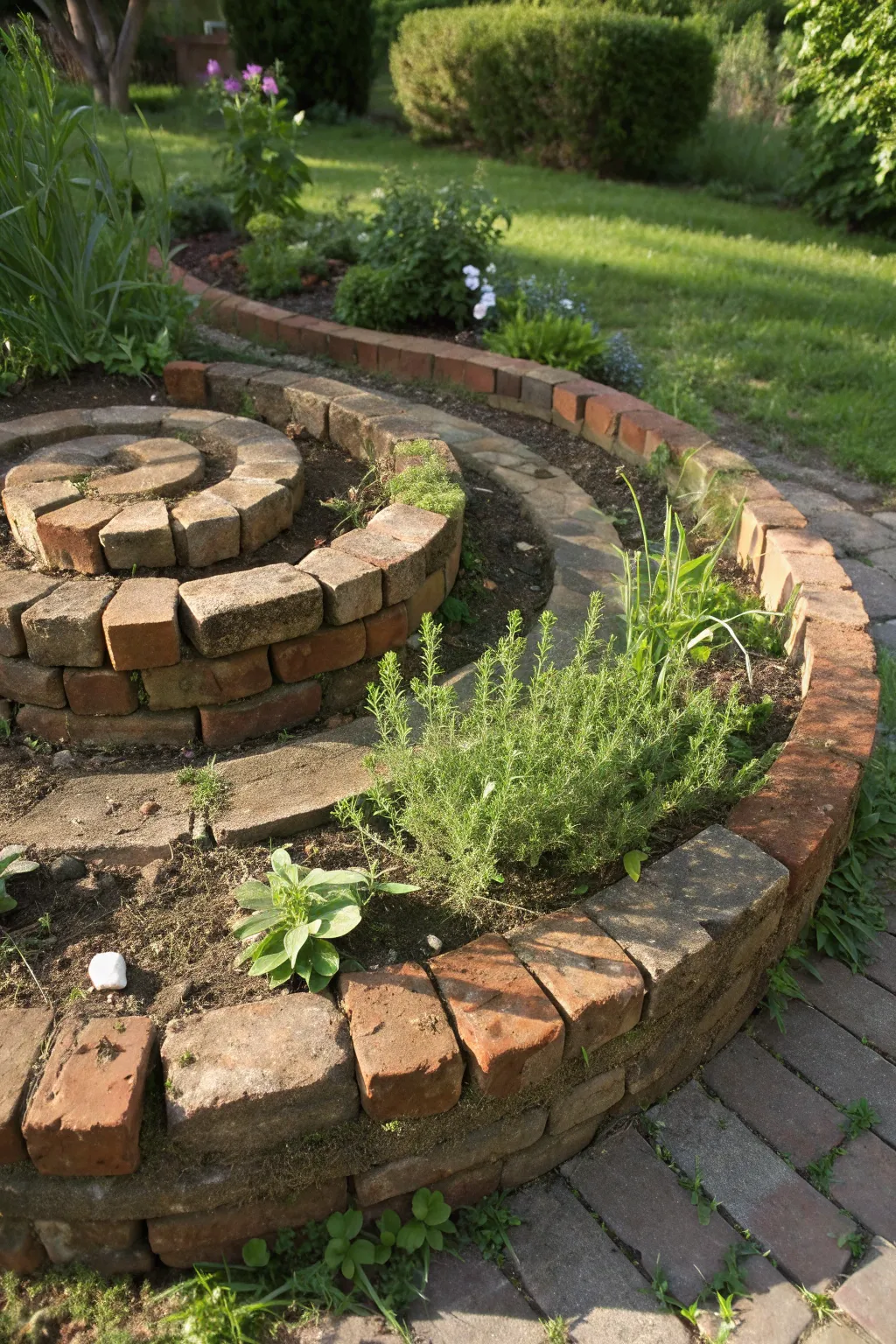 Transform your garden with a stunning brick herb spiral—where craftsmanship meets nature.