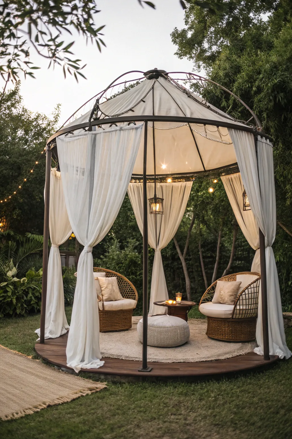 From Bounce to Bliss: Transform your old trampoline into a chic garden gazebo!