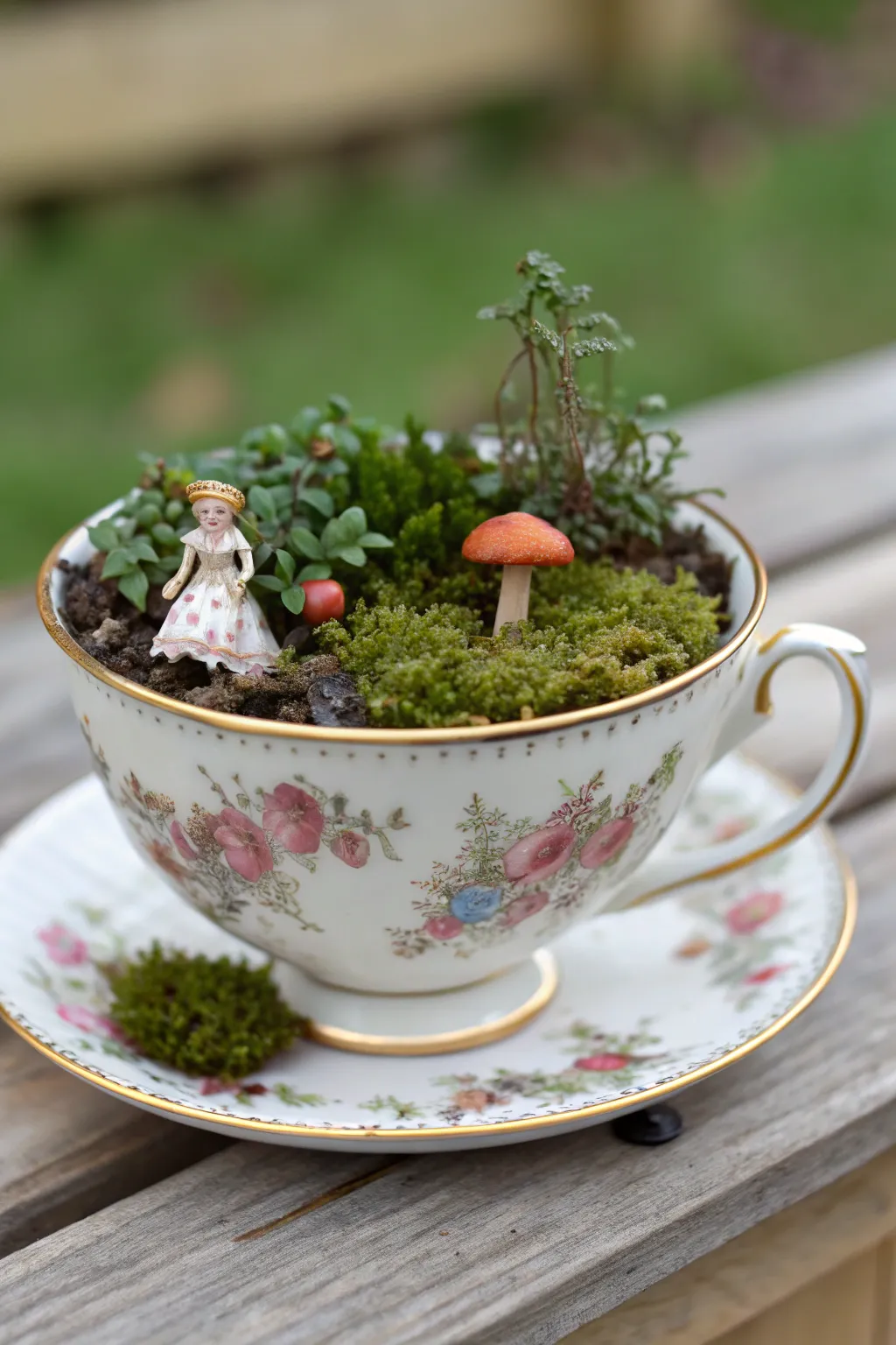 Transform old teacups into enchanting fairy garden containers—where whimsical meets minimalist charm.