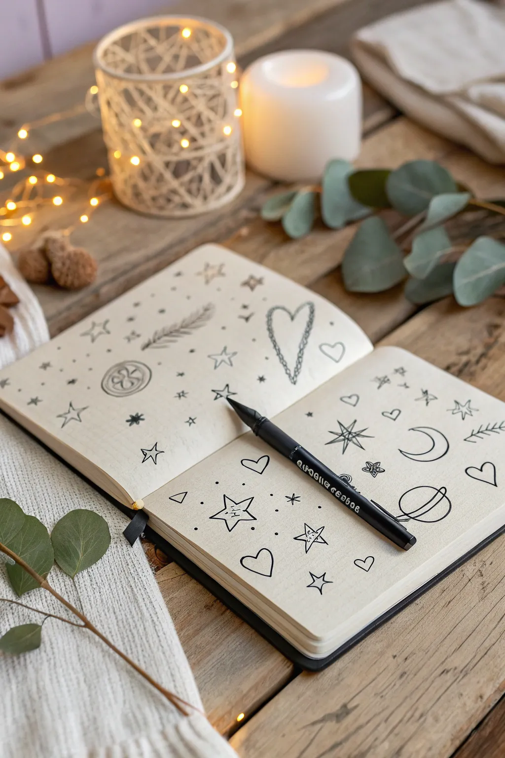 Unleash your creativity with a doodle diary that speaks from the heart.