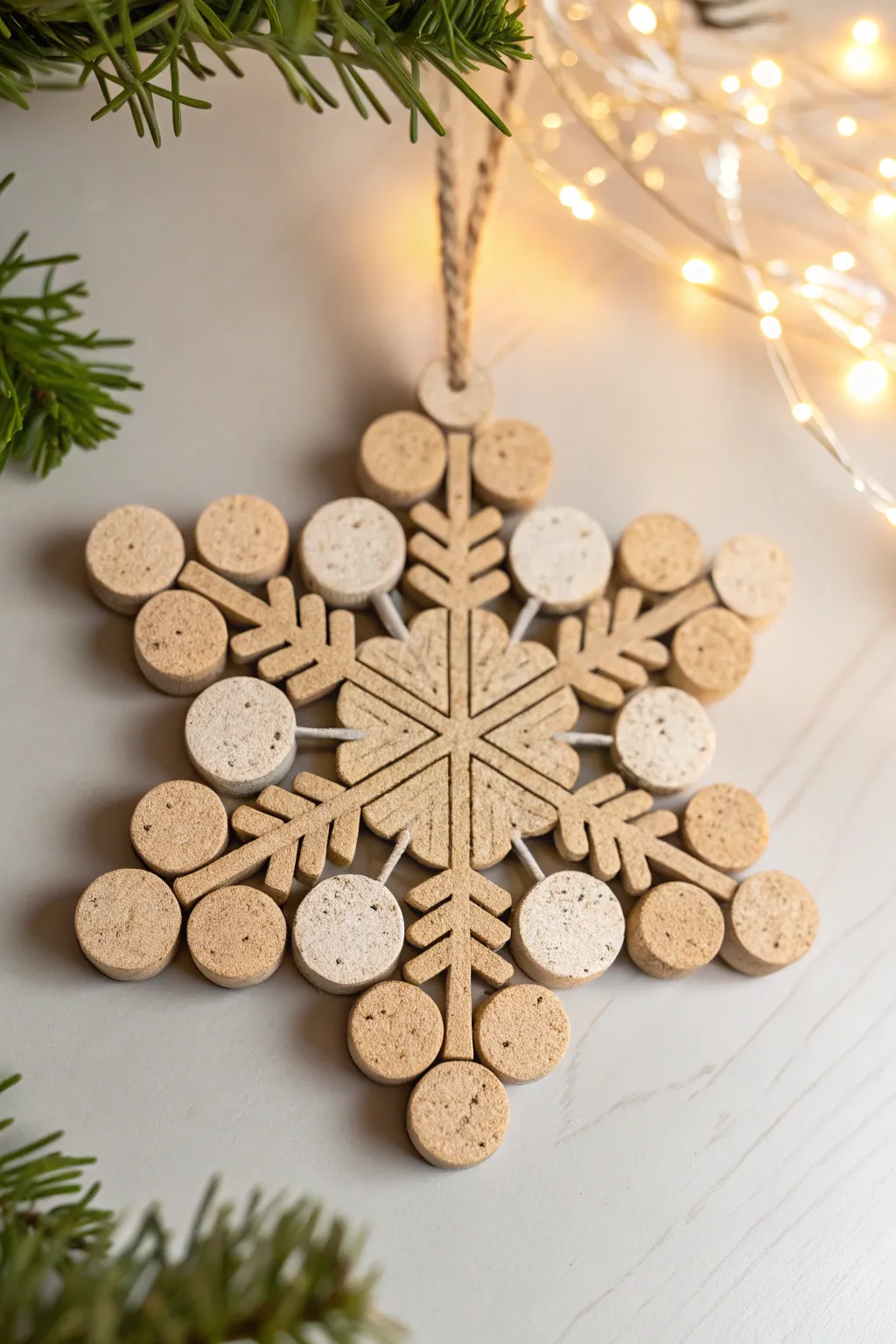 Embrace the charm of winter with these elegant cork snowflakes, blending minimalist beauty with a touch of boho.
