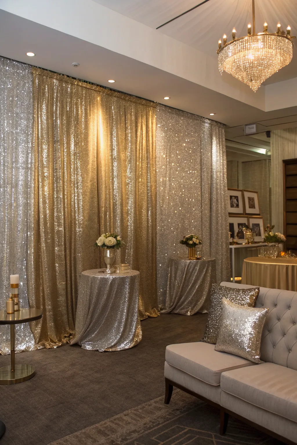 Glamorous shimmering textures for a winter wonderland.