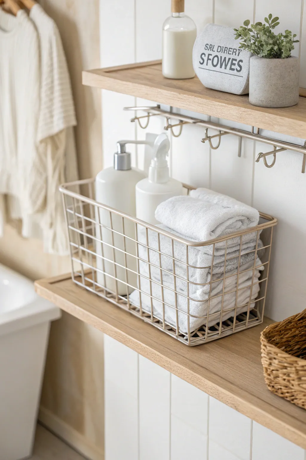 Transform your laundry space with minimalist elegance and practical beauty.