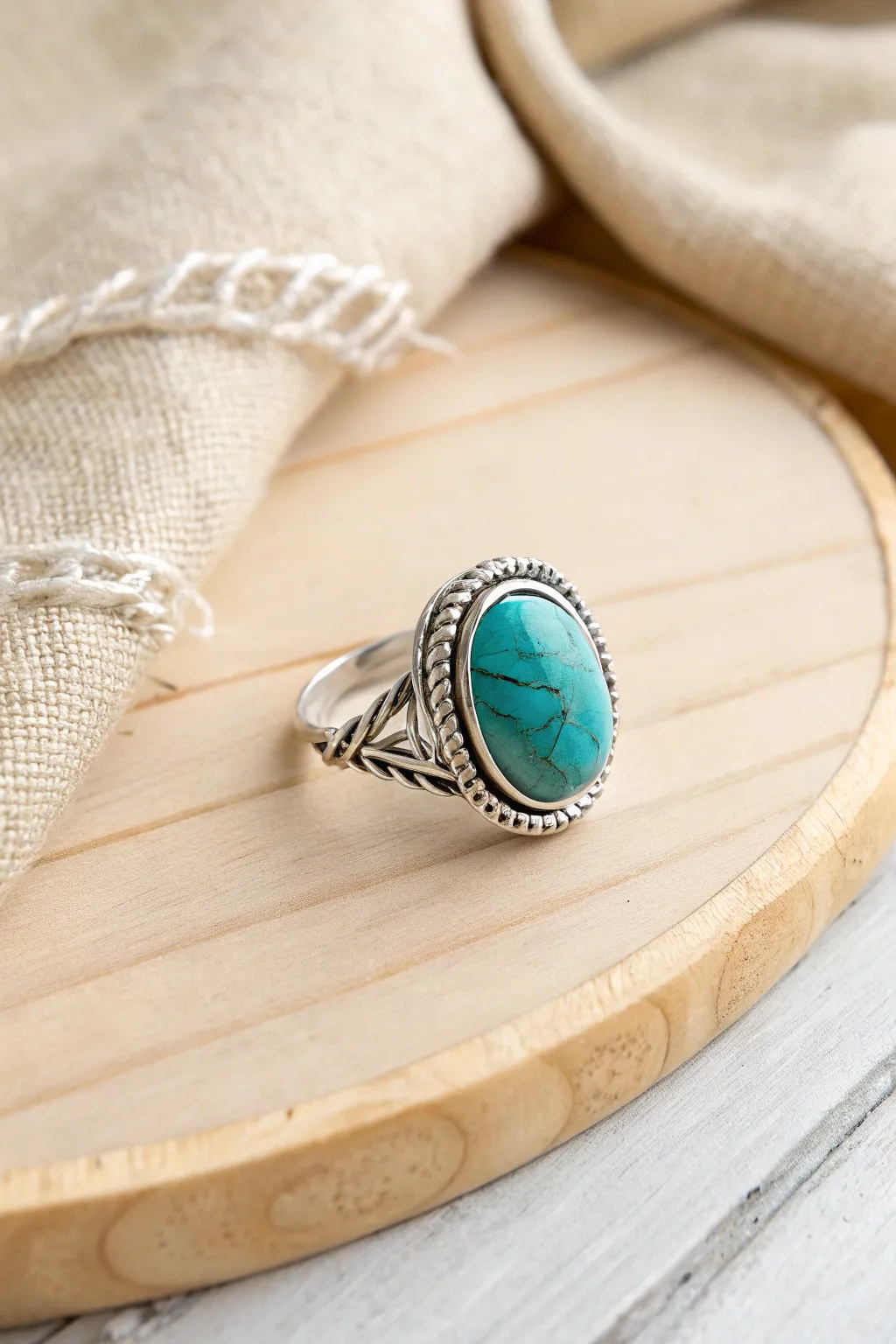 Embrace the beauty of simplicity with this stunning turquoise stone ring, a perfect blend of minimalist elegance and boho charm.