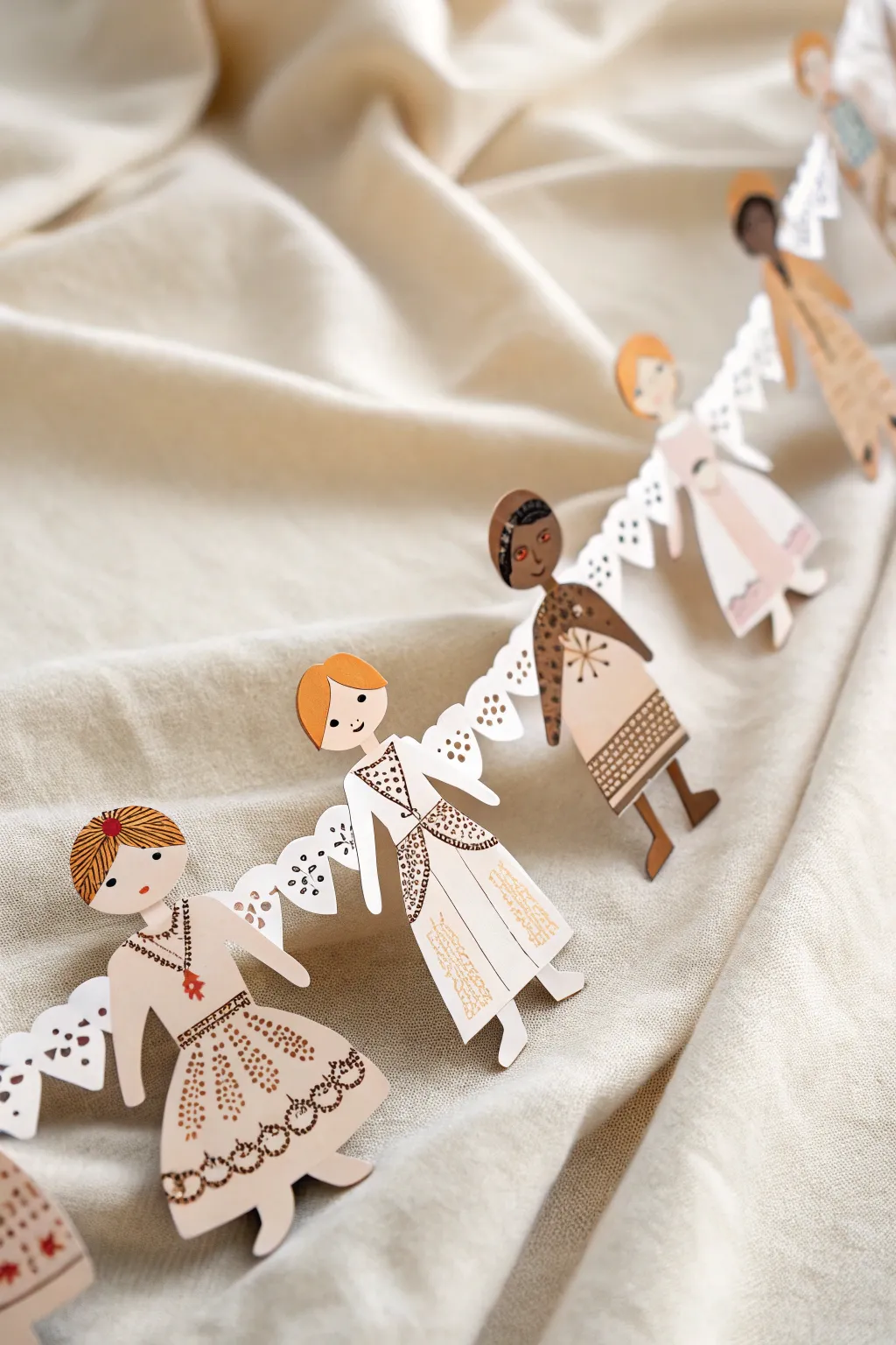 Celebrate diversity with these beautifully crafted paper doll chains, a perfect Women's Day craft for little hands!