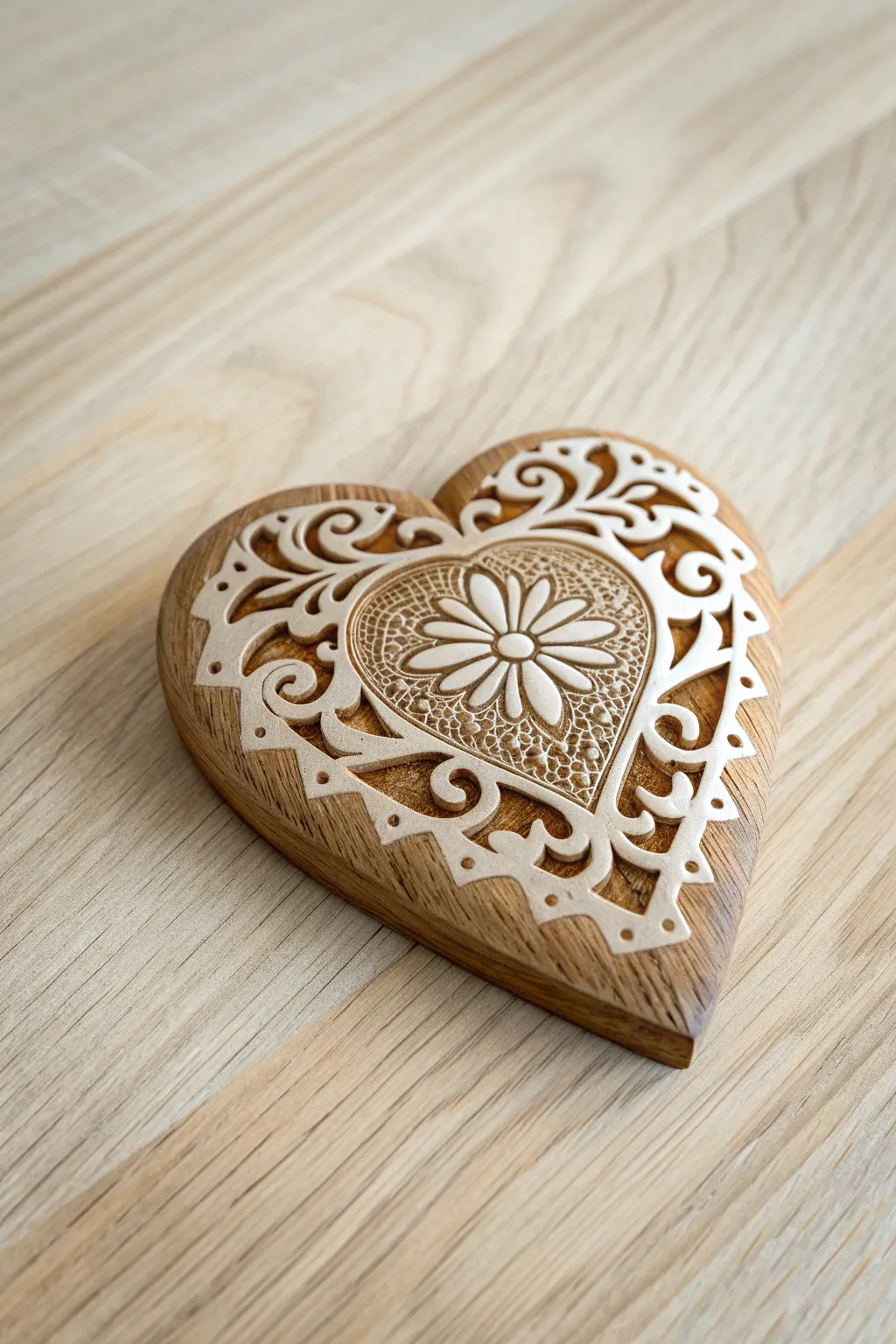 Capture the essence of love with this intricately carved wooden heart, a perfect blend of minimalist elegance and boho charm.