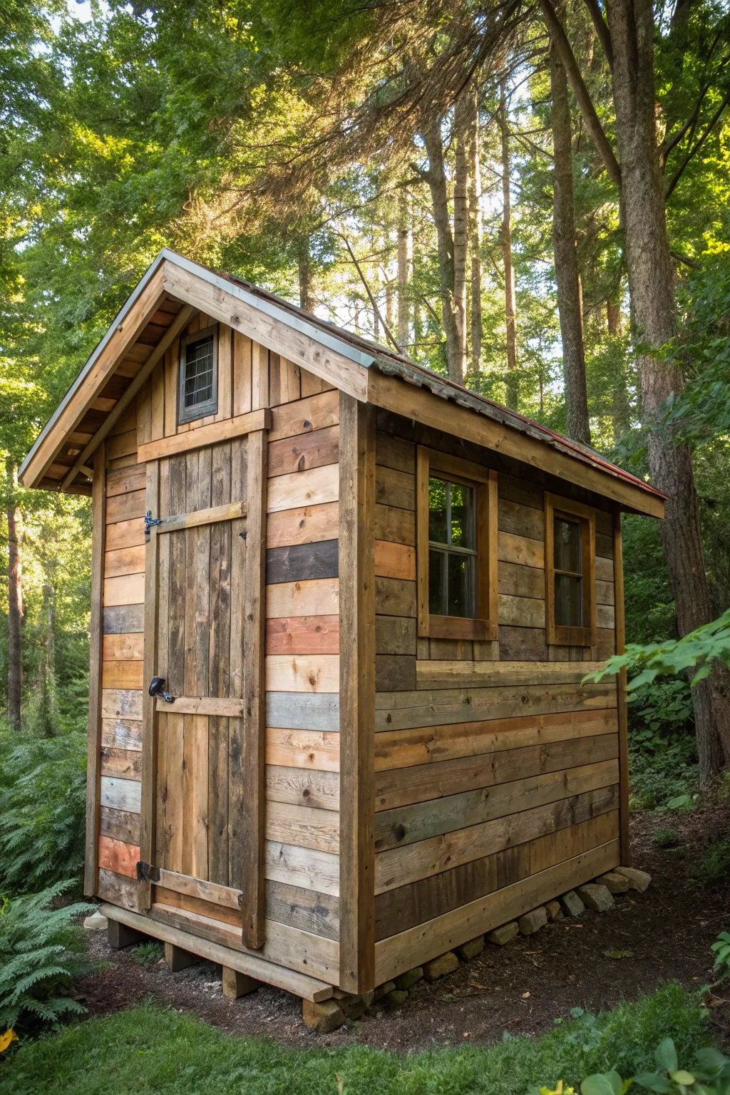 Discover the charm of history with a rustic pallet wood shed, where every plank tells a story.
