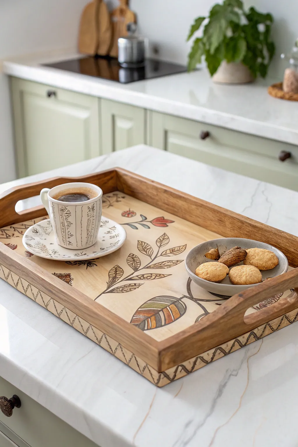 Elevate your morning ritual with a handcrafted wooden tray—where art meets functionality.