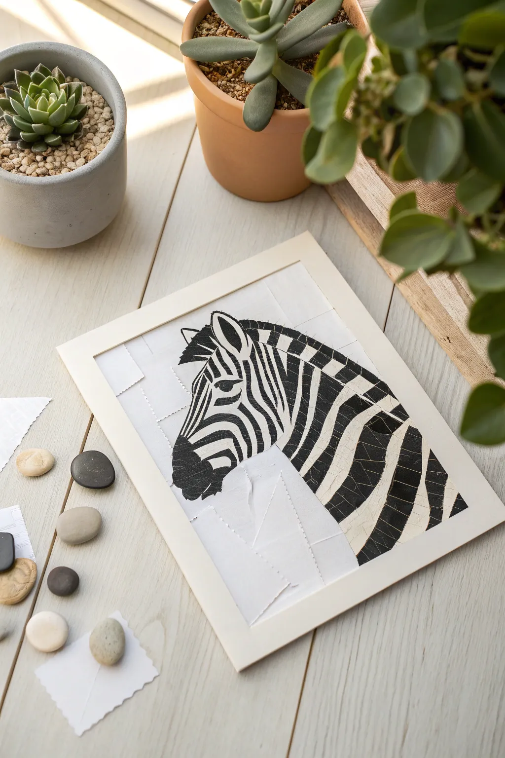 Embrace the charm of simplicity with this delightful zebra stripe collage, perfect for little hands and creative minds!