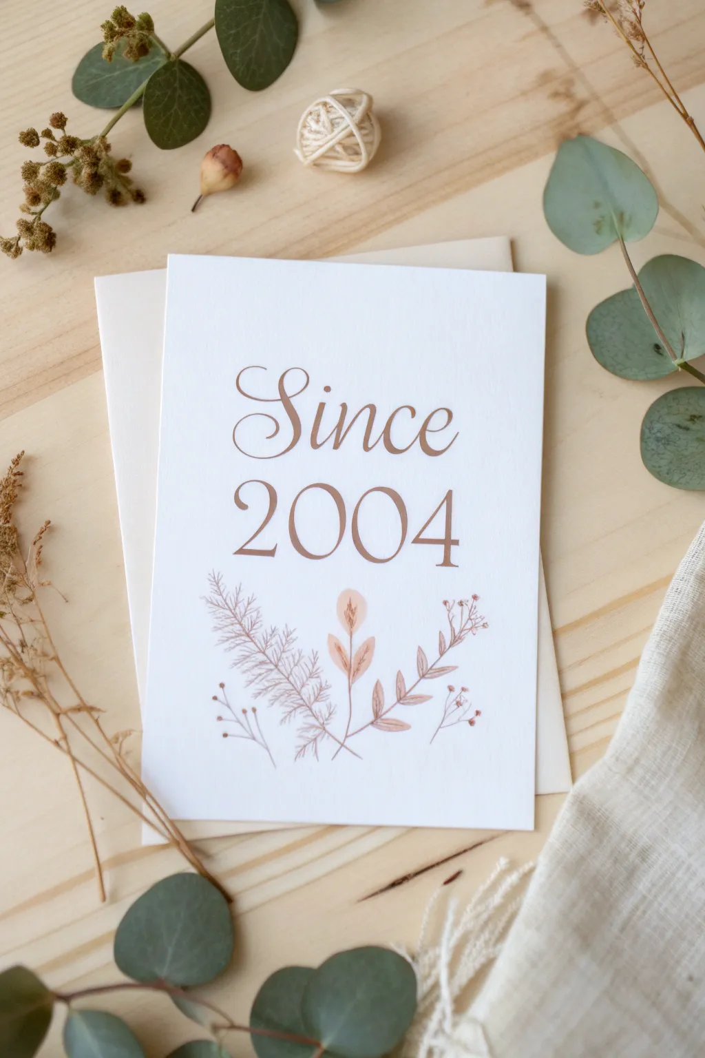 Celebrate the journey with timeless elegance: A handcrafted card that echoes the beauty of 20 years.