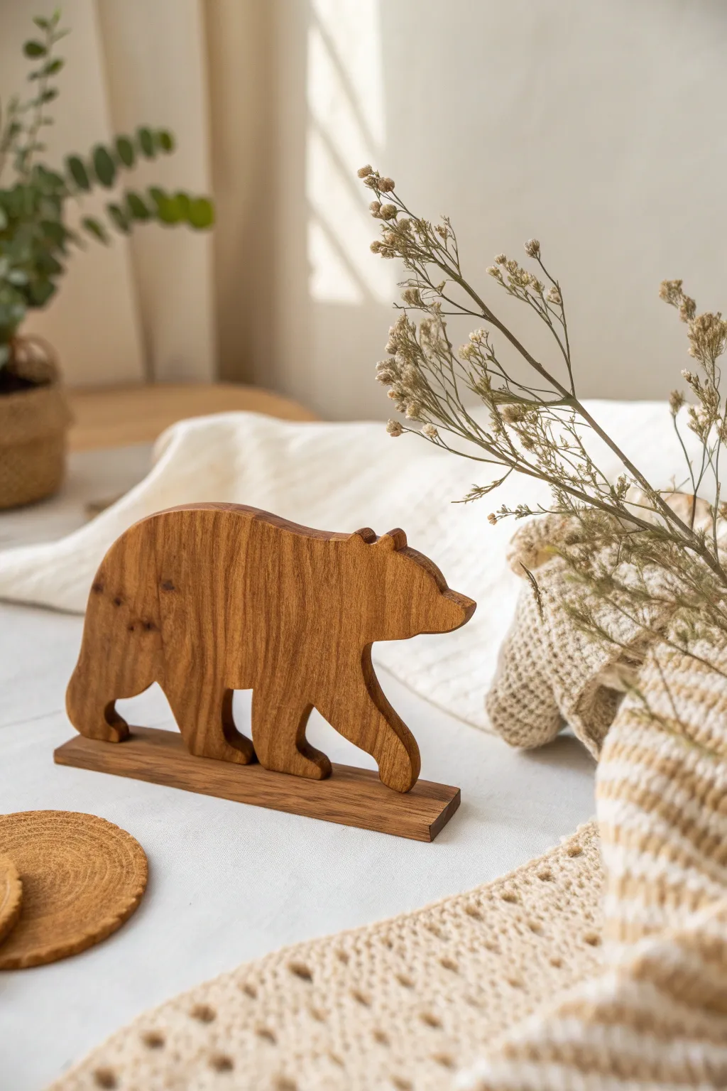 Embrace the rustic charm of handcrafted wooden animal cutouts for a touch of natural beauty in your decor.