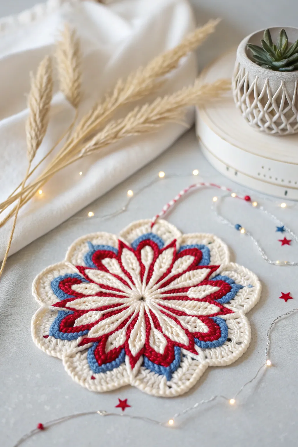 Celebrate with a touch of handmade elegance: Crochet fireworks for a quiet 4th of July charm.