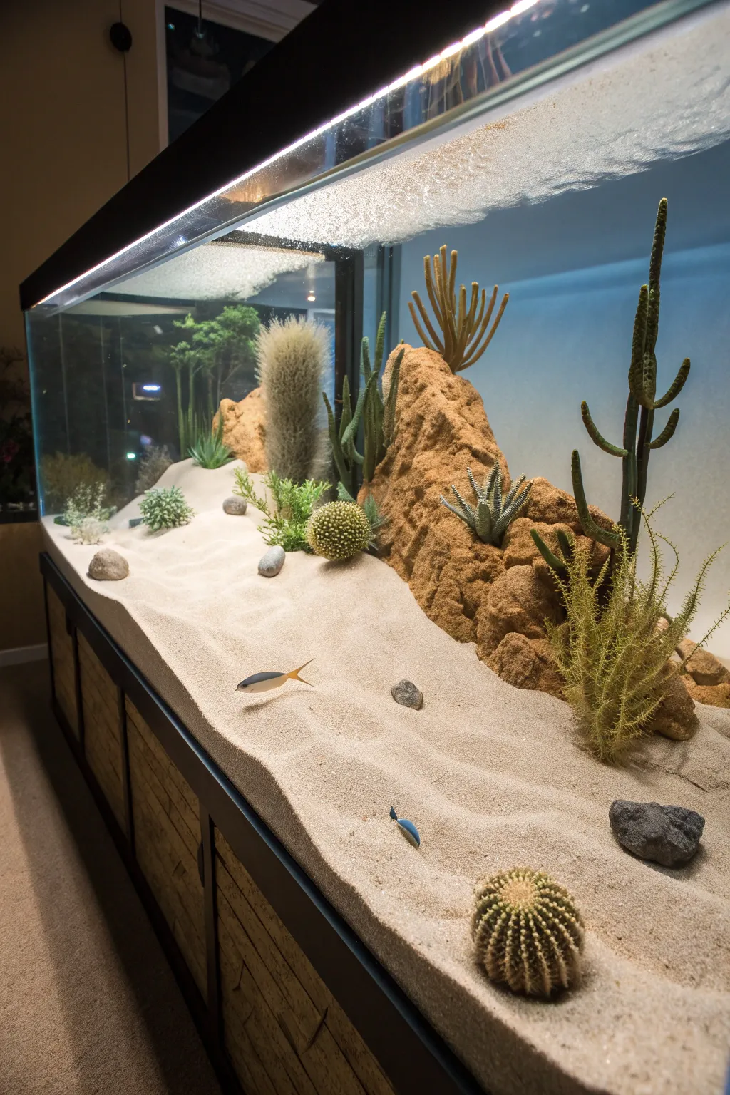 Transform your space with a desert oasis aquarium – where craftsmanship meets tranquility.