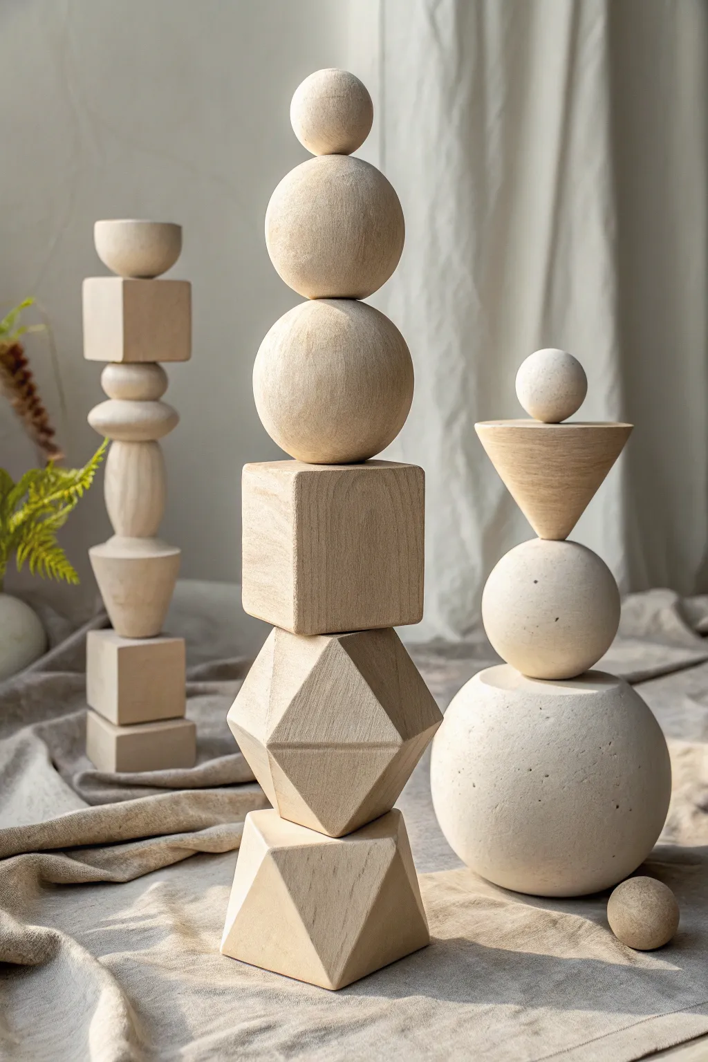 Explore the elegance of minimalism with this layered geometric clay sculpture, where simplicity meets craftsmanship.