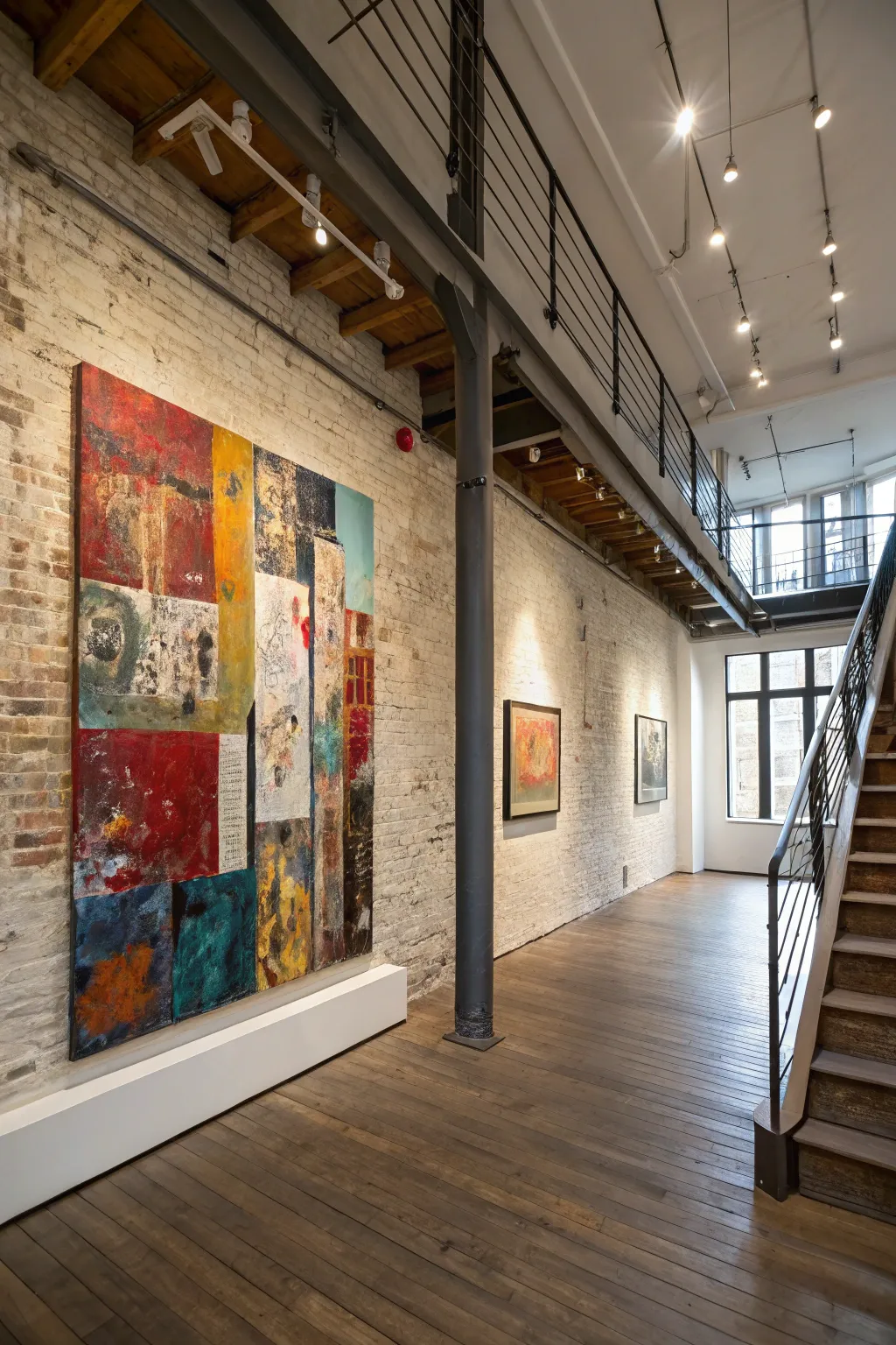 Mixed media pieces add depth and intrigue.