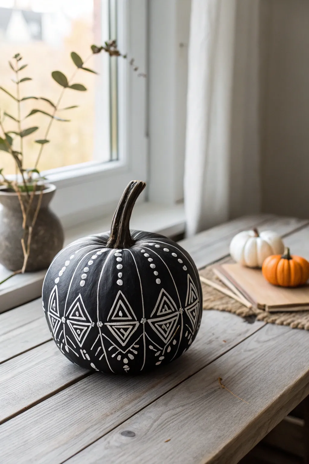 Embrace the beauty of minimalist Halloween decor with monochrome magic.