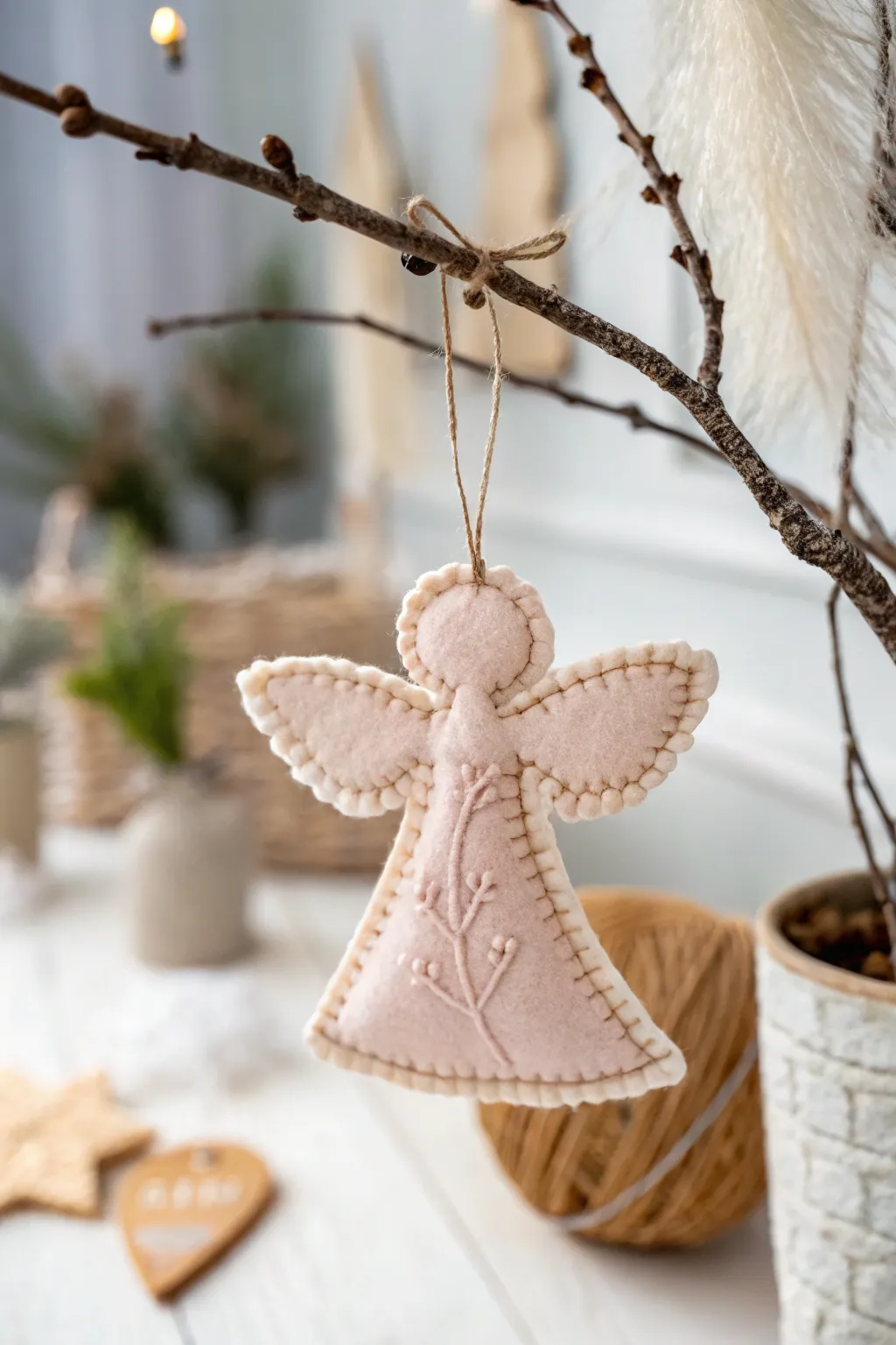 Embrace the art of minimalism with handcrafted felt ornaments – perfect for a cozy, Scandinavian-inspired holiday decor.