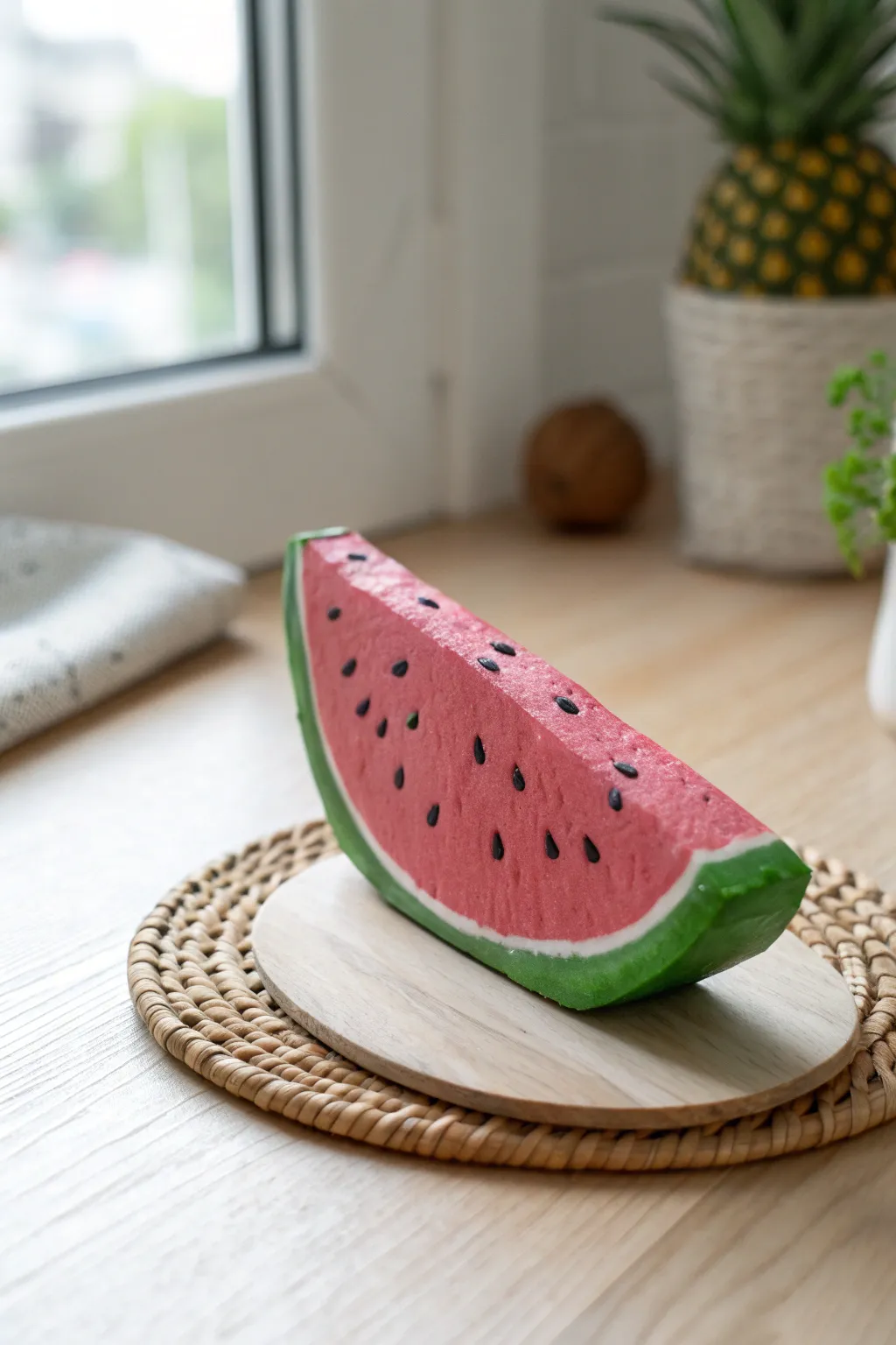 Capture the essence of summer with this charming clay watermelon slice!
