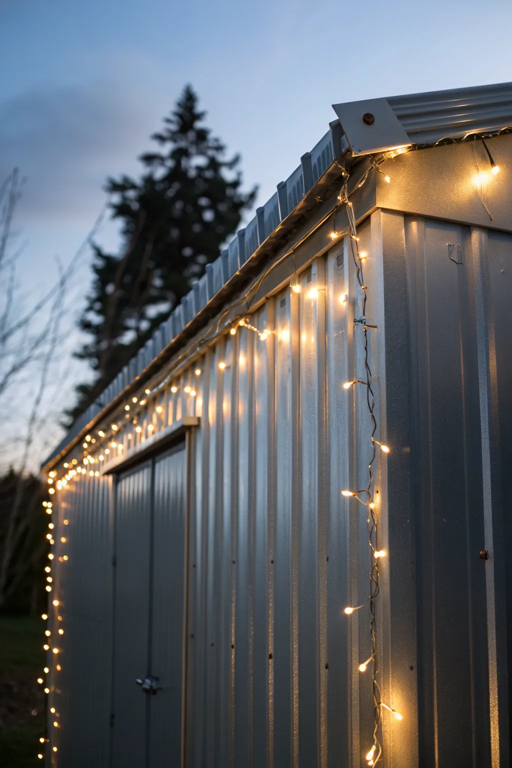 Transform your shed into a captivating retreat with the simple magic of fairy lights.