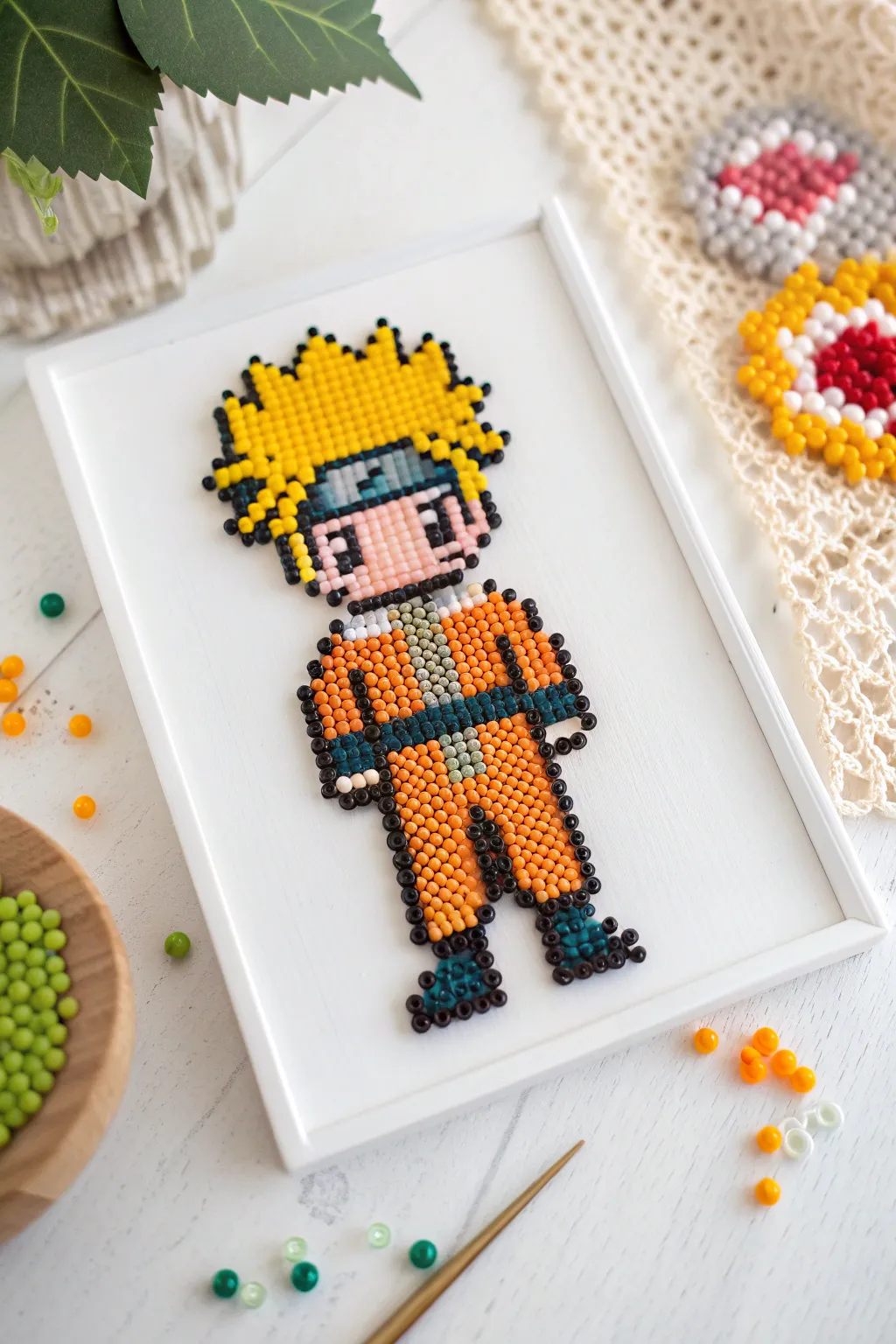 Bring anime to life with vibrant Perler bead art!