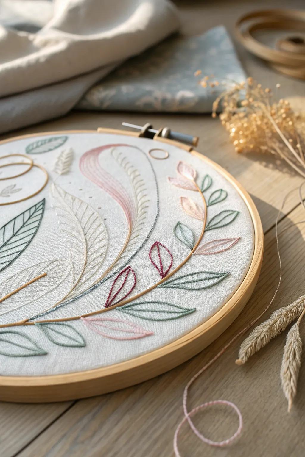 Embrace the art of embroidery with minimalist designs that add a cozy, handmade touch to your space.