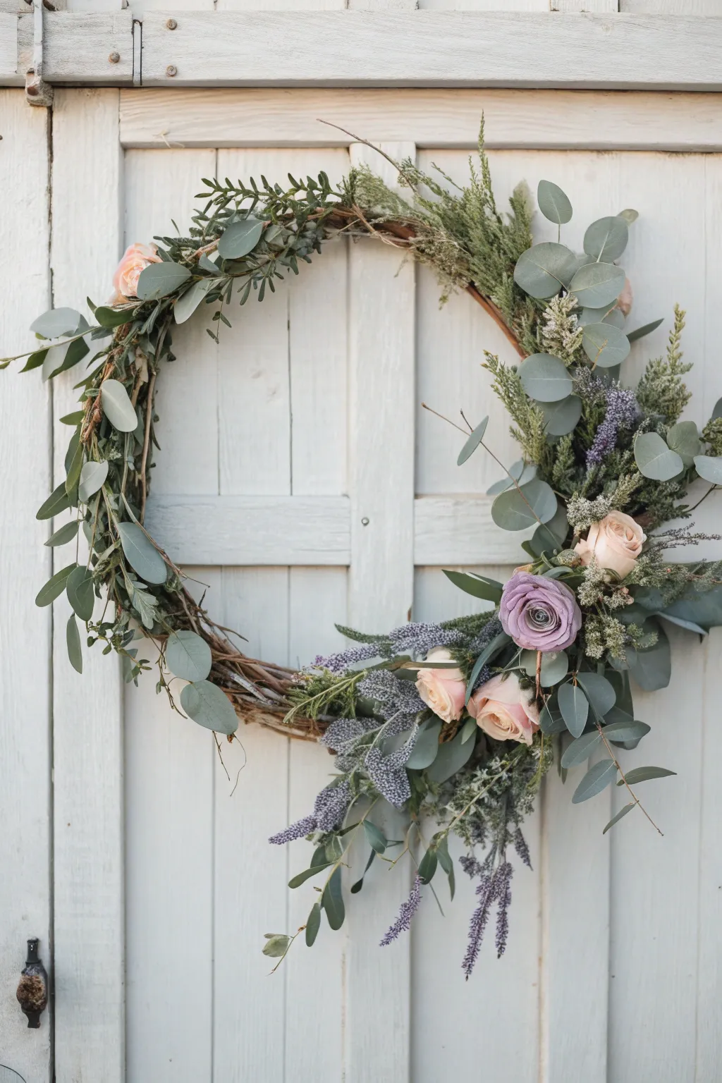Embrace the art of simplicity with a handcrafted floral wreath, blending natural beauty and minimalist elegance.