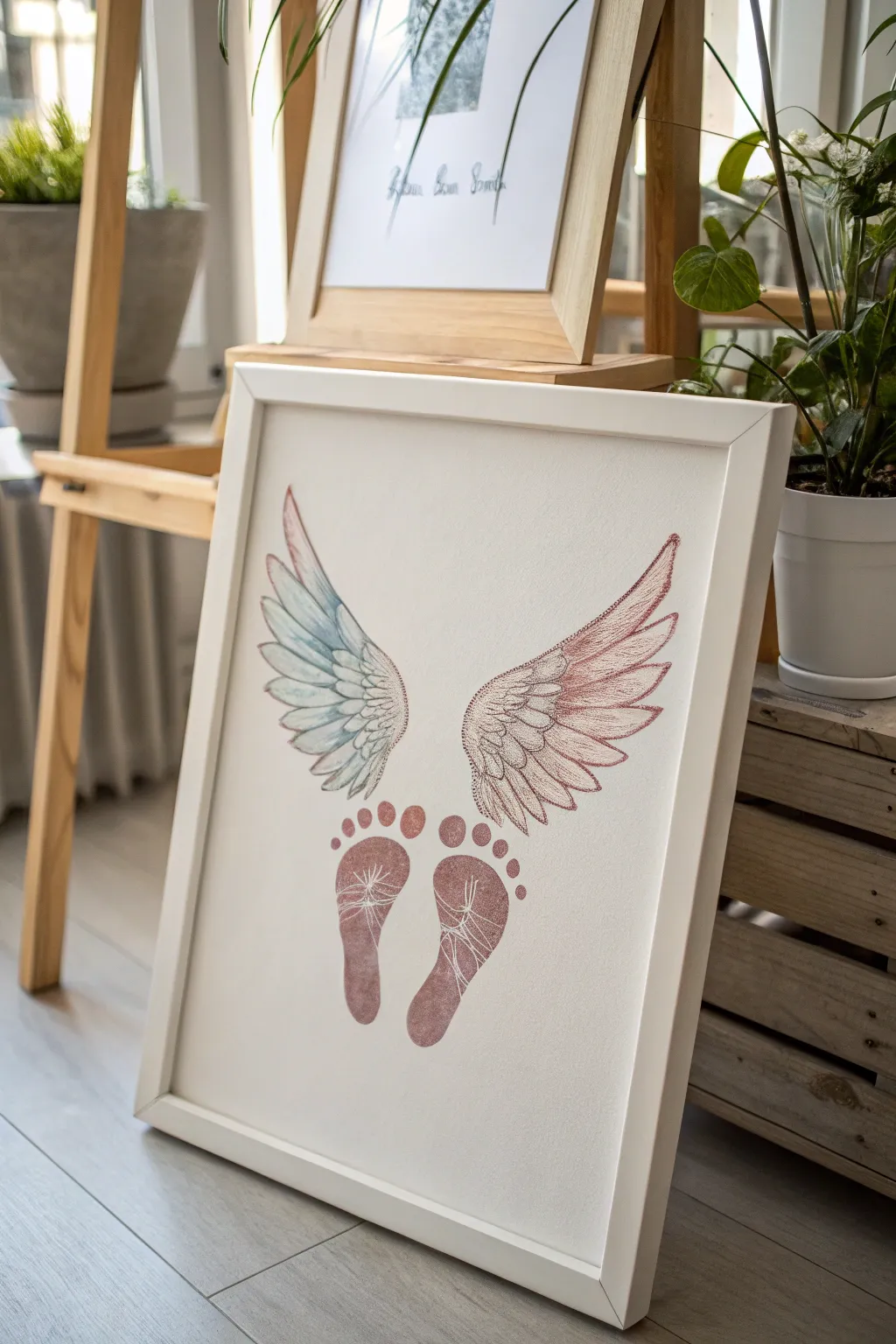 Capture the essence of holiday magic with angelic footprints, a tender keepsake for your cherished moments.