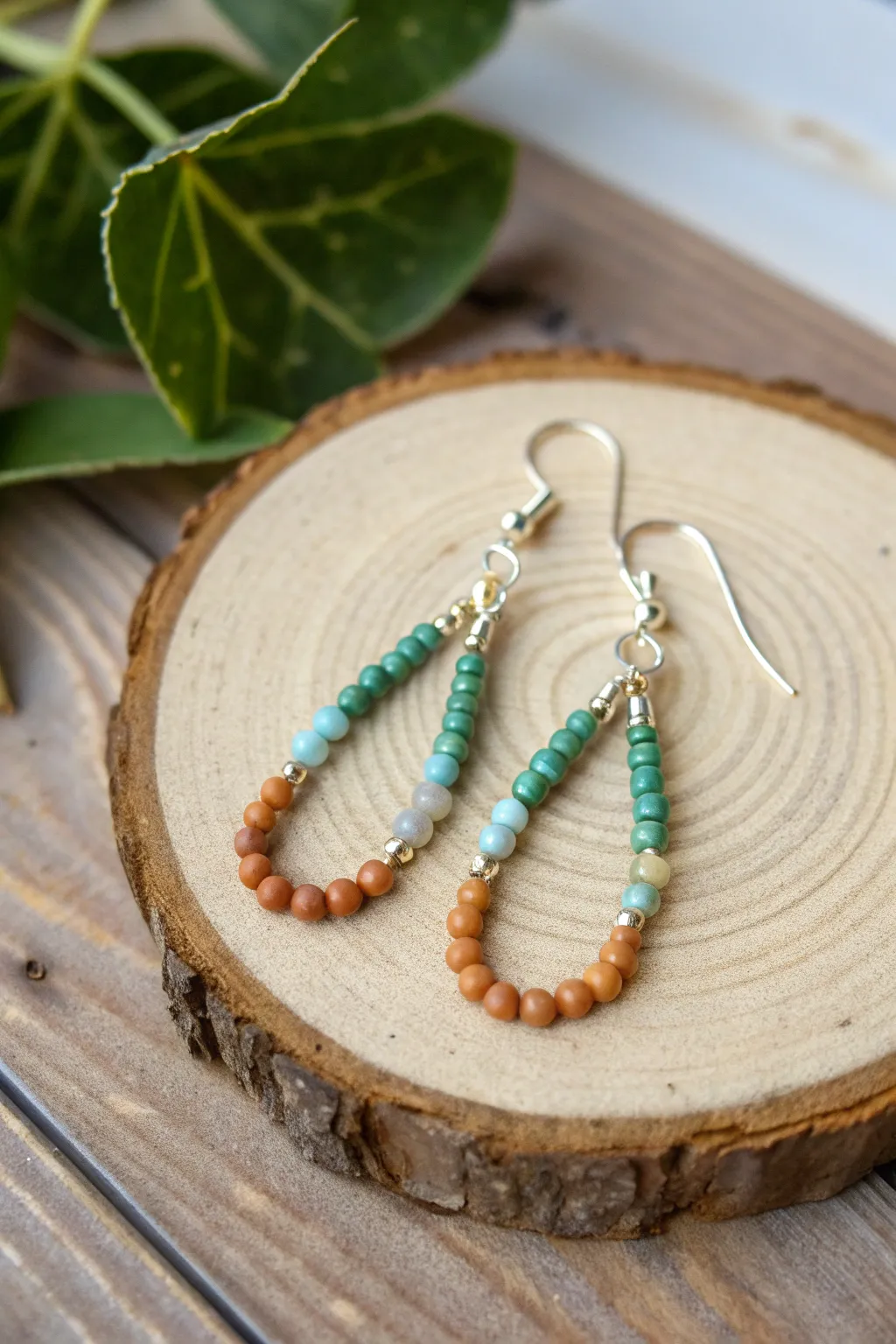 Embrace Nature's Palette with these exquisite beaded earrings, inspired by the colors of the earth and sky.