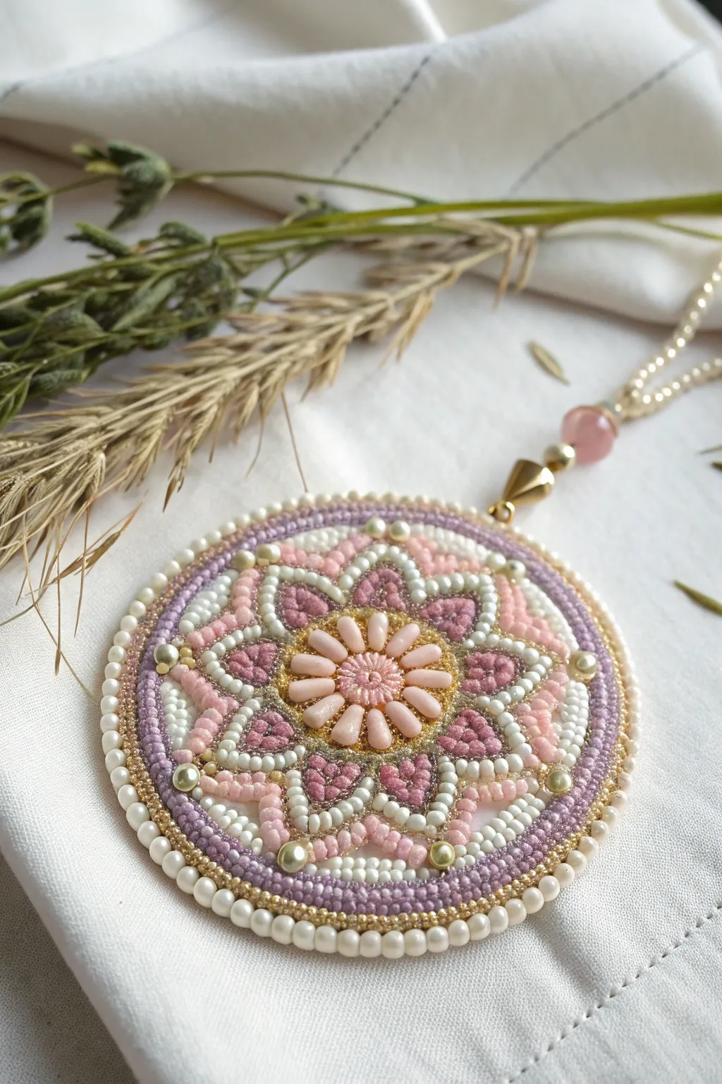 Discover the elegance of circular brick stitch medallions – where simplicity meets artistry.