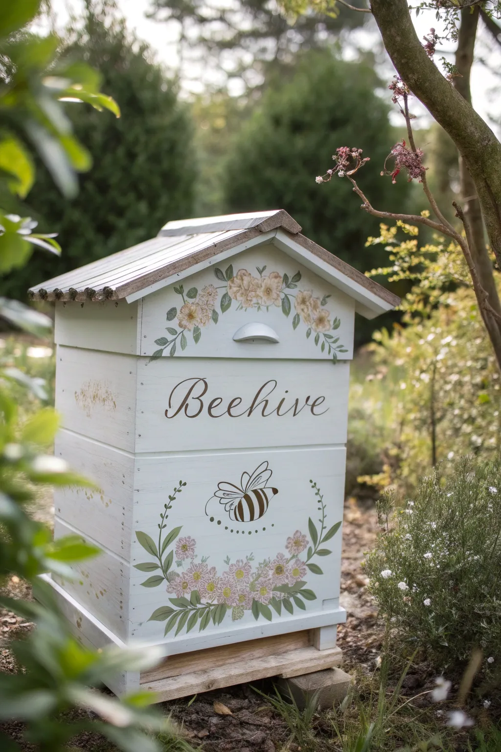 Add a personal touch to your beehive with elegant, hand-painted messages.