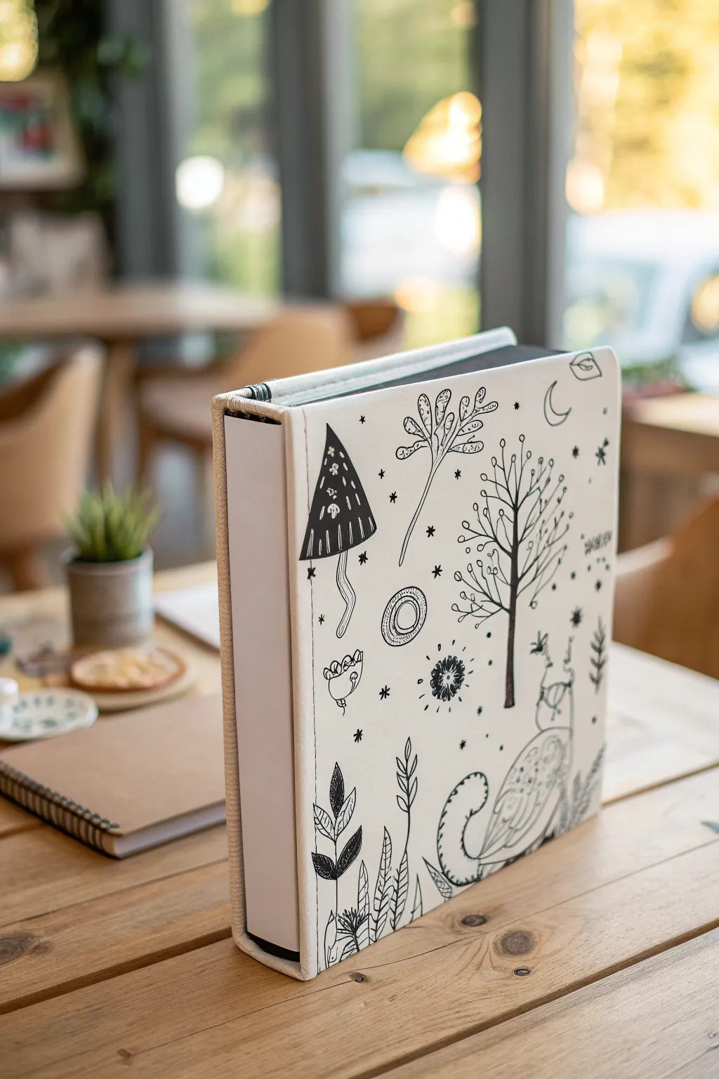 Unleash your creativity with hand-drawn art on your binder cover – where simplicity meets elegance.