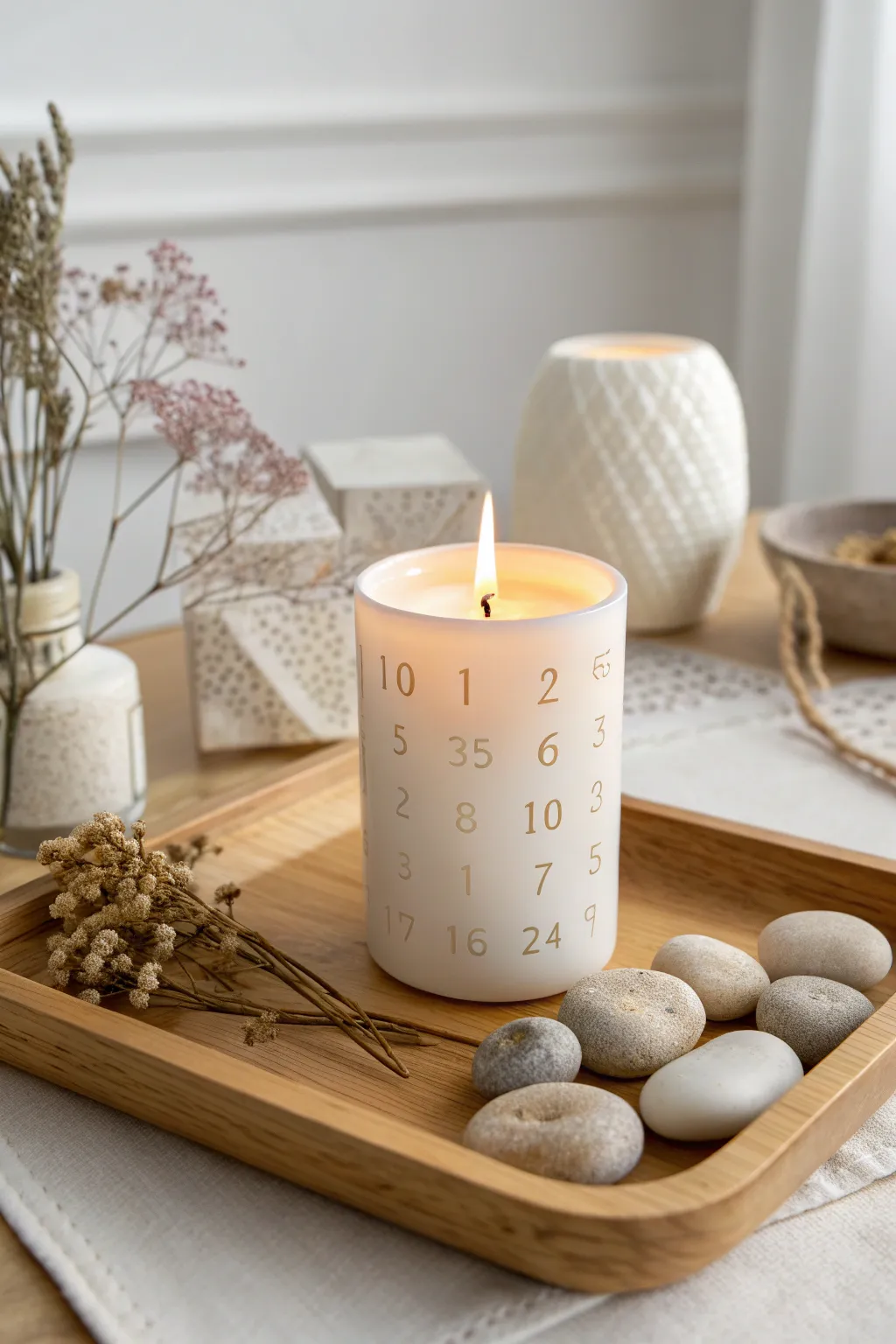 Illuminate your countdown with a touch of cozy elegance. ✨🕯️ #ScandinavianDesign #CountdownCandle