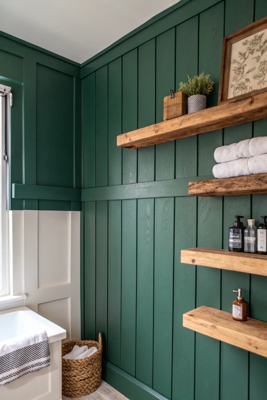 Embrace sophistication with deep green elegance and rustic charm.
