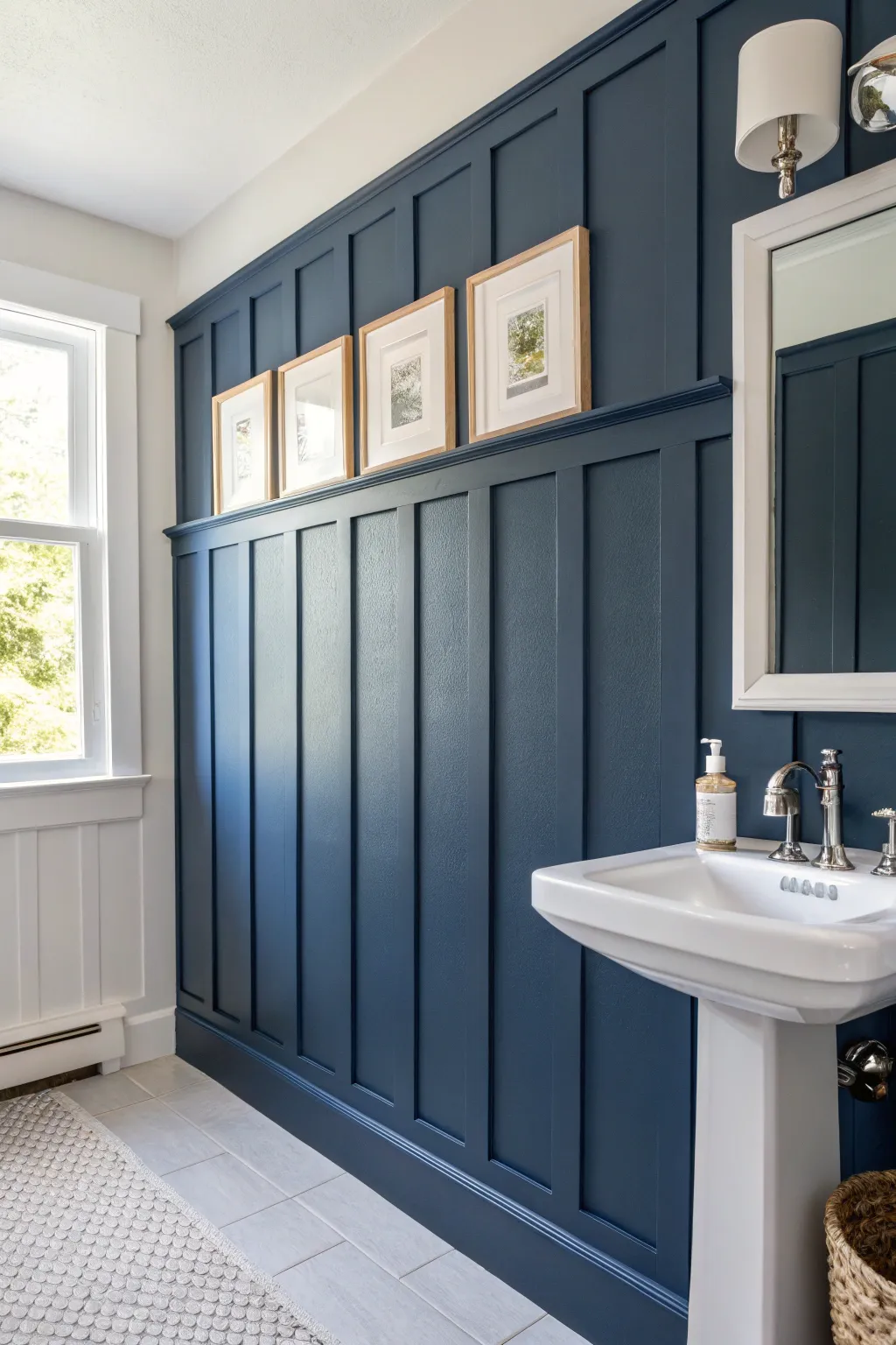 Transform your bathroom into a stylish sanctuary with bold board and batten brilliance.