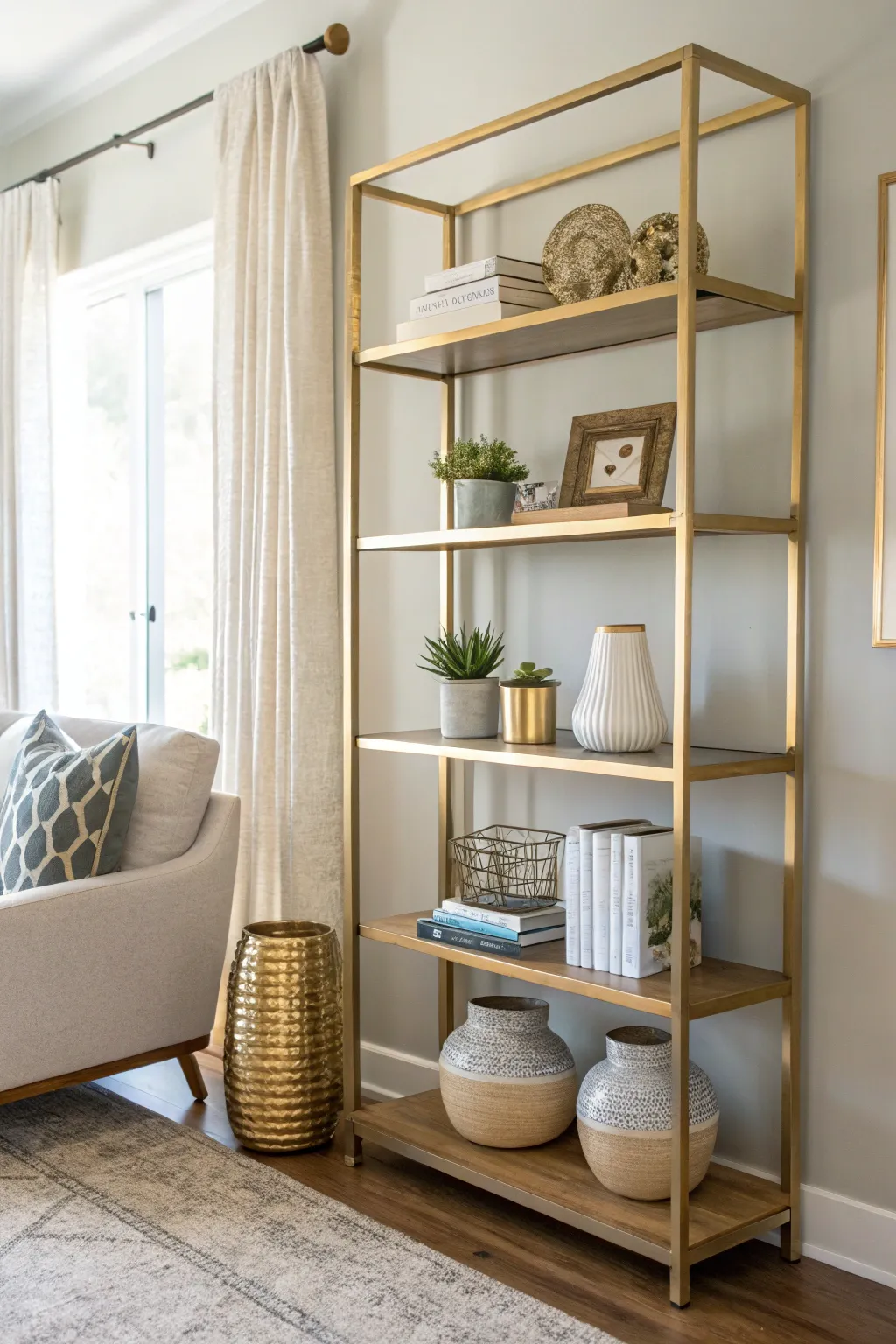 Elevate your space with a touch of metallic magic—gold accents for a luxurious feel.