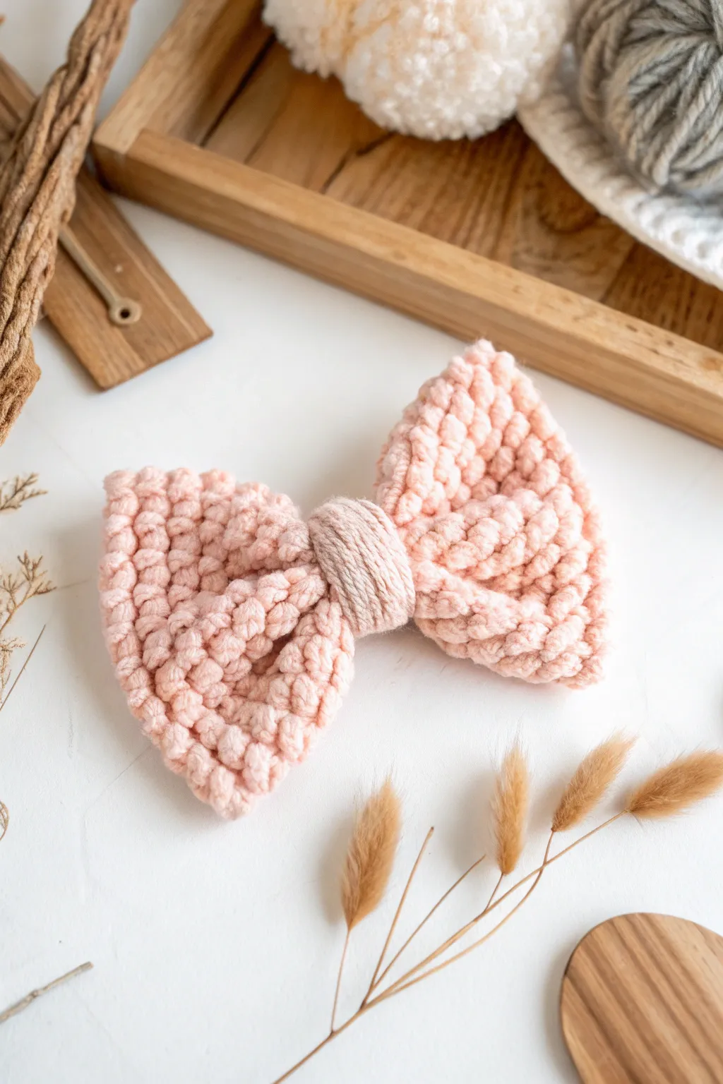 Add a pop of playful elegance with a charming pom-pom bow, perfect for any festive occasion!