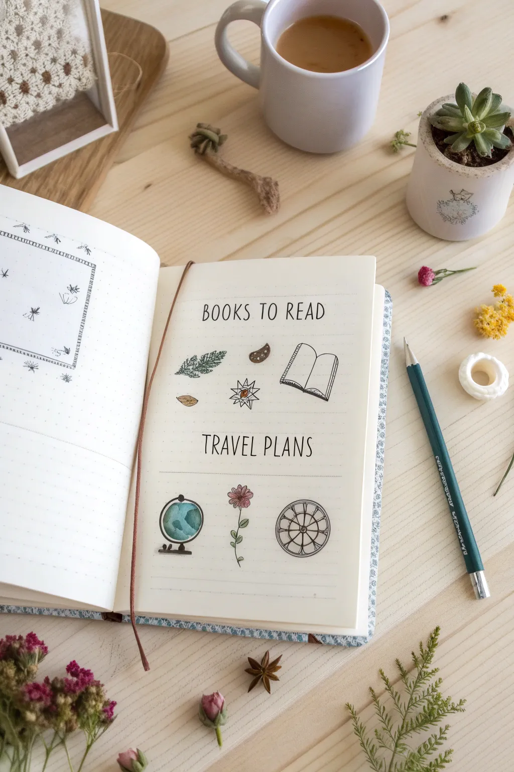 Elevate your bullet journal with themed section boxes that add charm and organization. ✨📖🗺️ #BulletJournalIdeas #ScandinavianBoho