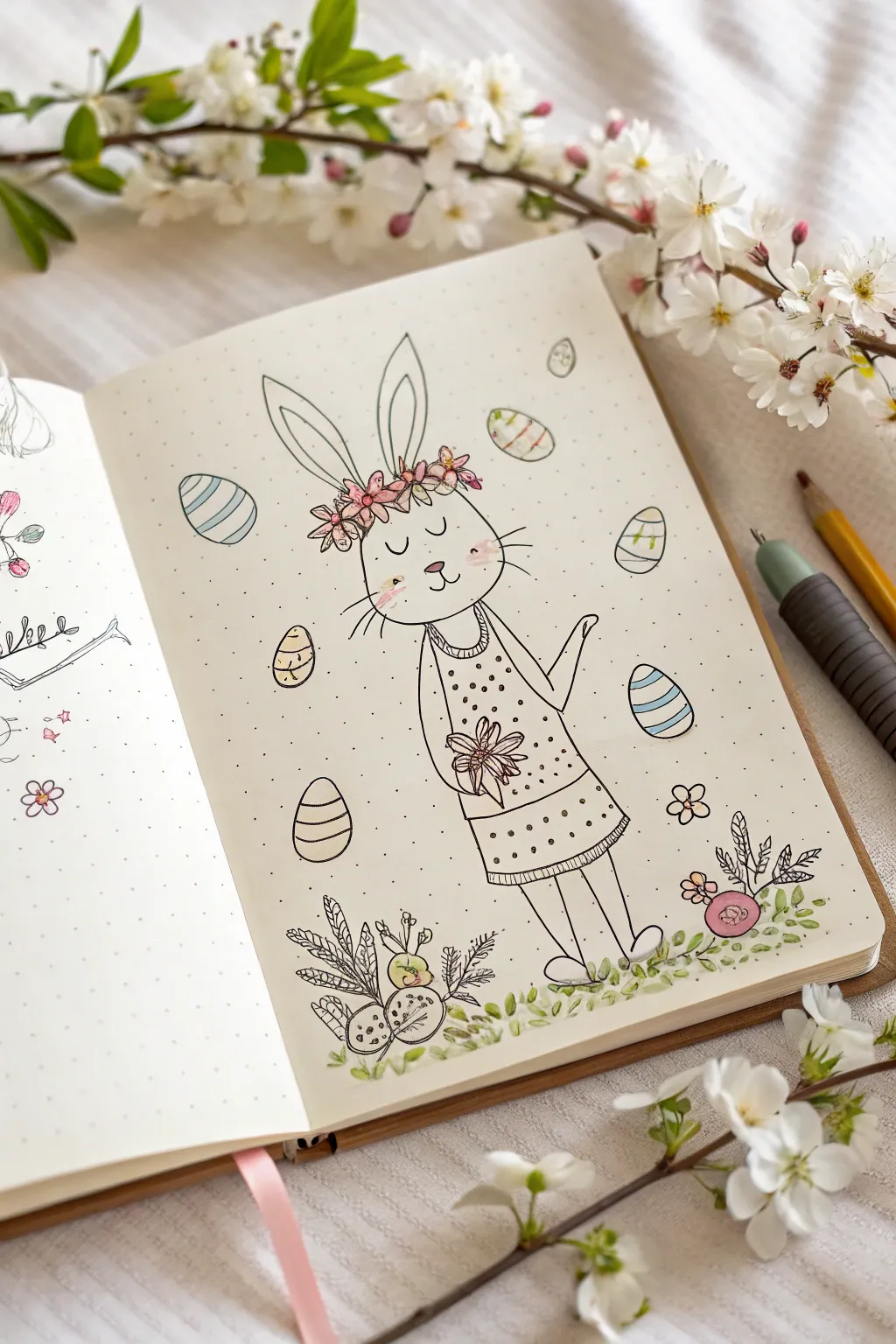 Embrace the playful spirit of Easter with whimsical bullet journal doodles – where simplicity meets creativity!