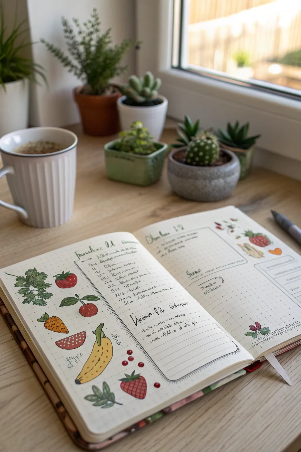 Elevate your meal planning with this elegantly designed bullet journal spread. #ScandinavianStyle #BohoChic