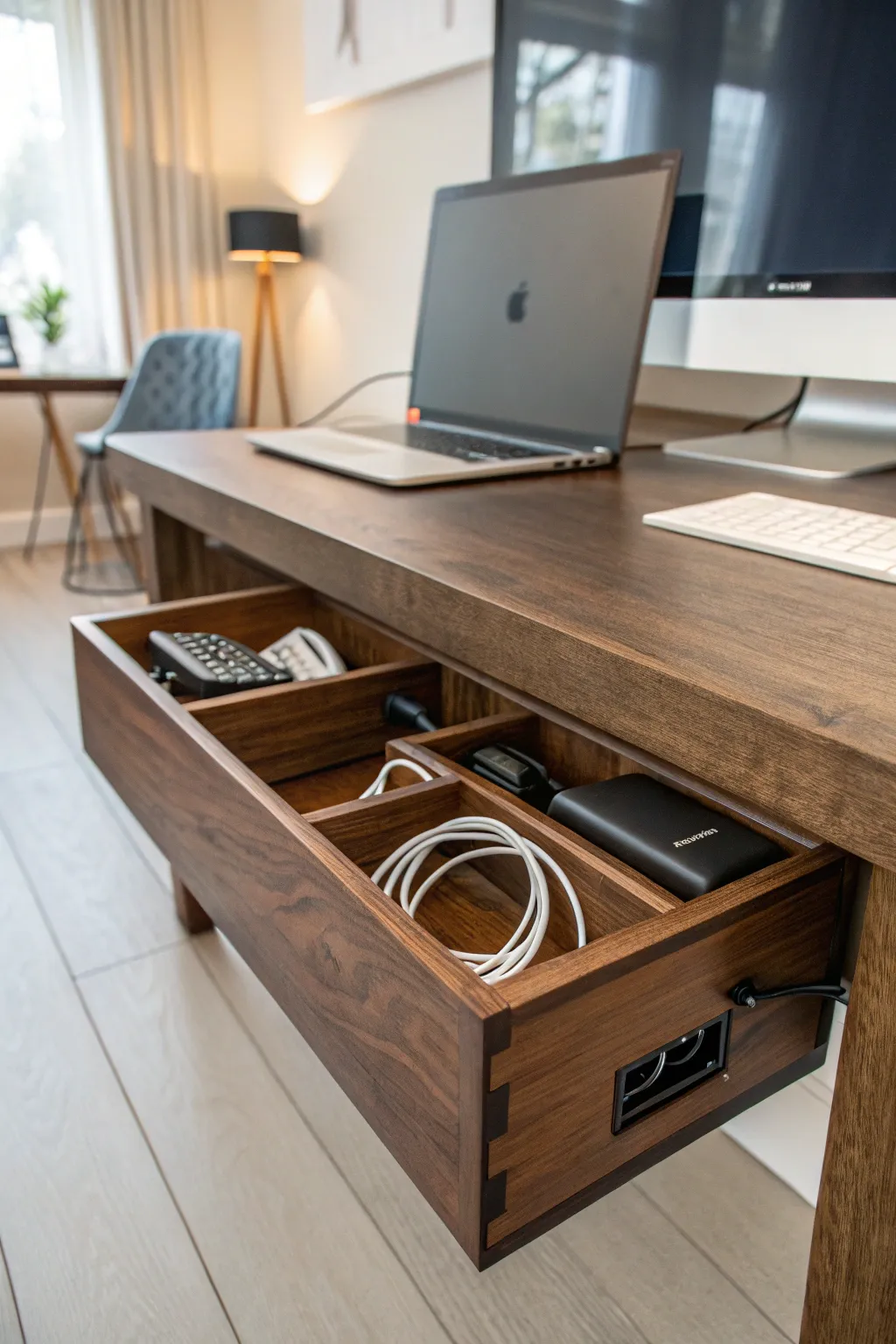 Elevate your workspace with exquisite cable management—where style meets functionality.