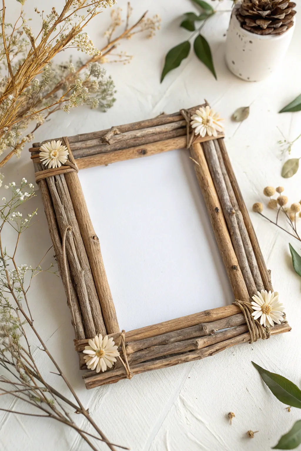Embrace the charm of nature with a DIY twig picture frame, perfect for capturing camp memories.