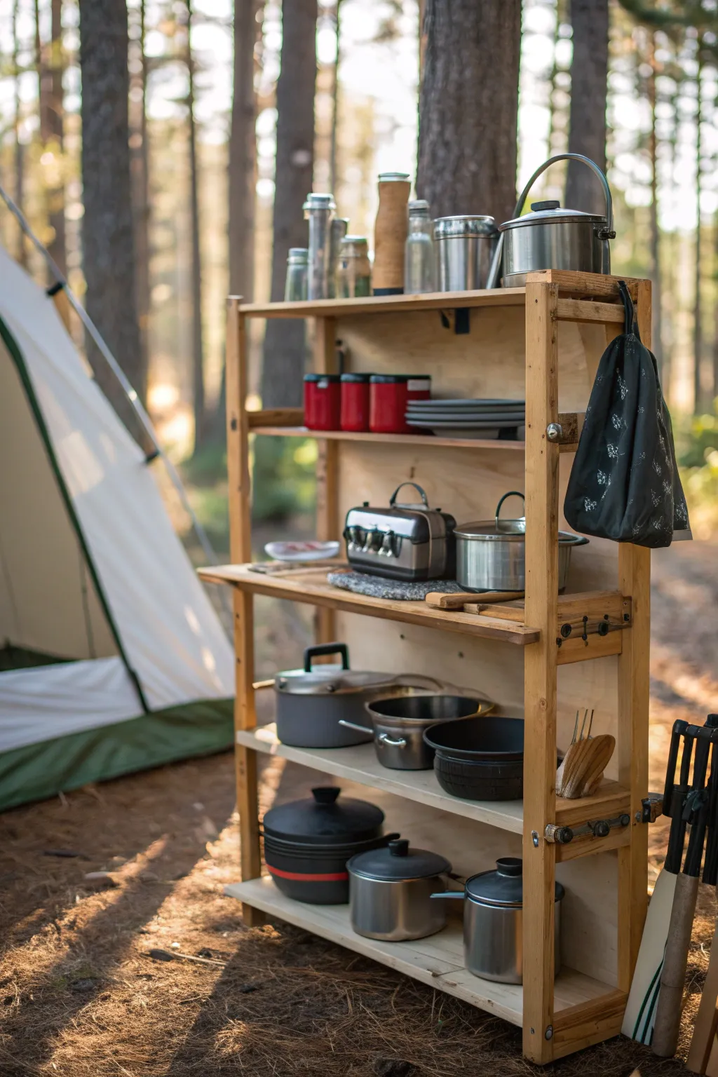 Elevate your camping experience with expertly crafted temporary shelving units—efficient, stylish, and perfect for outdoor adventures.