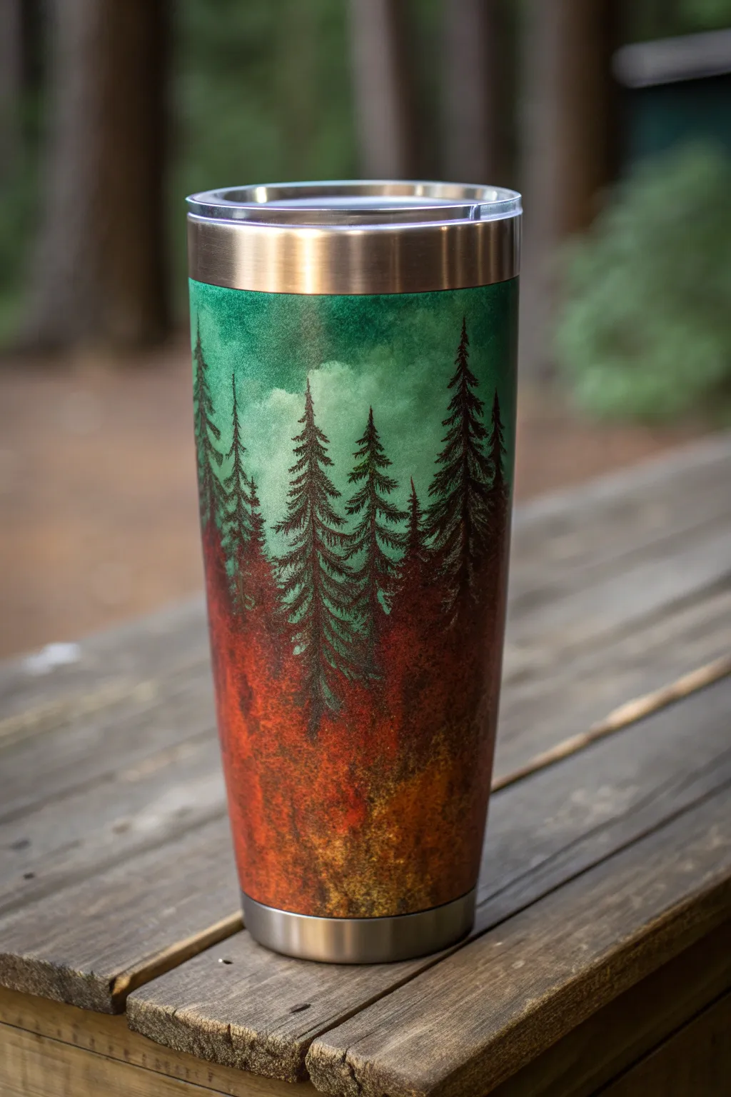 Embrace the wilderness with every sip: a tumbler inspired by nature's palette.