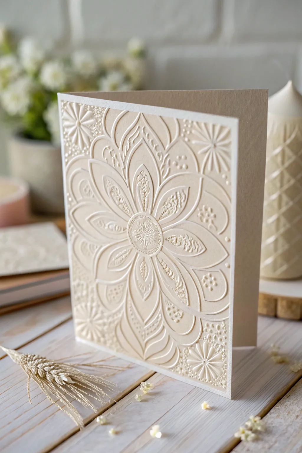 Discover the art of embossed elegance, where simplicity meets craftsmanship.