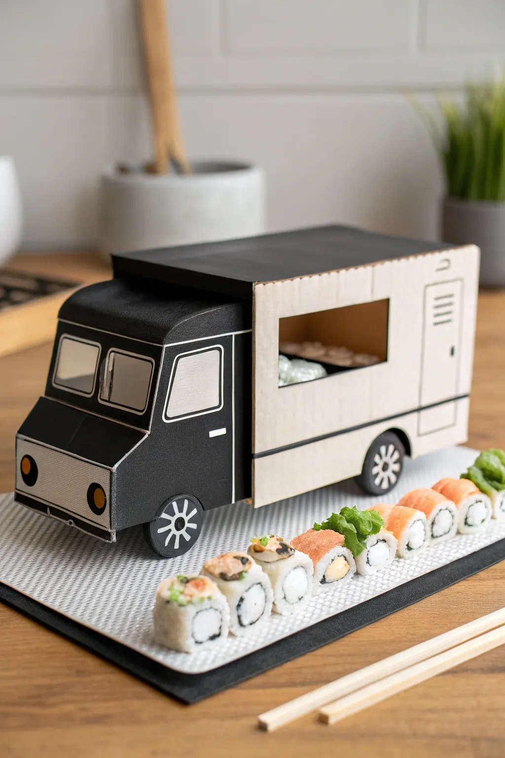 Sushi Express: Where elegance meets craftsmanship in a miniature cardboard world.
