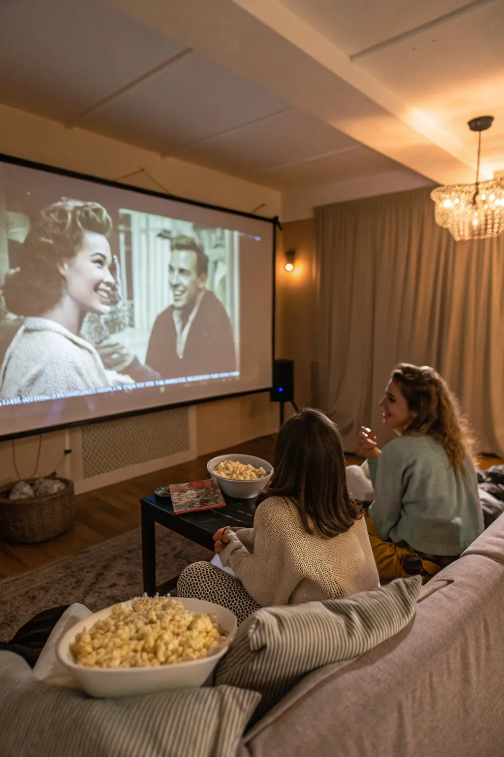 A classic movie night brings comfort and entertainment to residents.