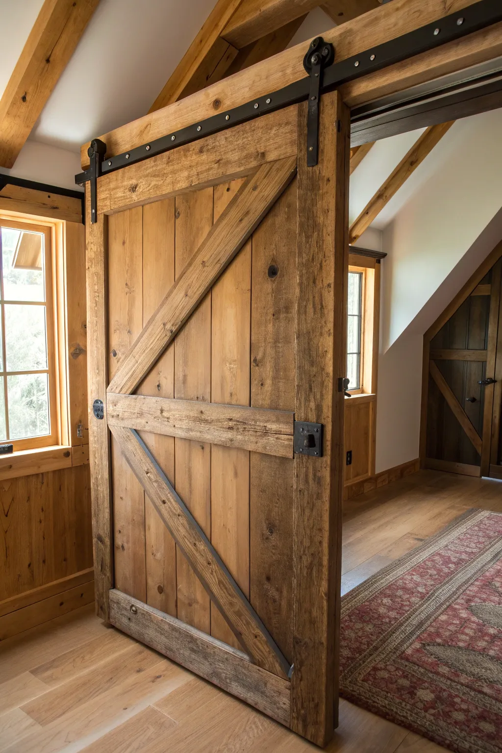 Elevate your attic access with rustic charm and craftsmanship.