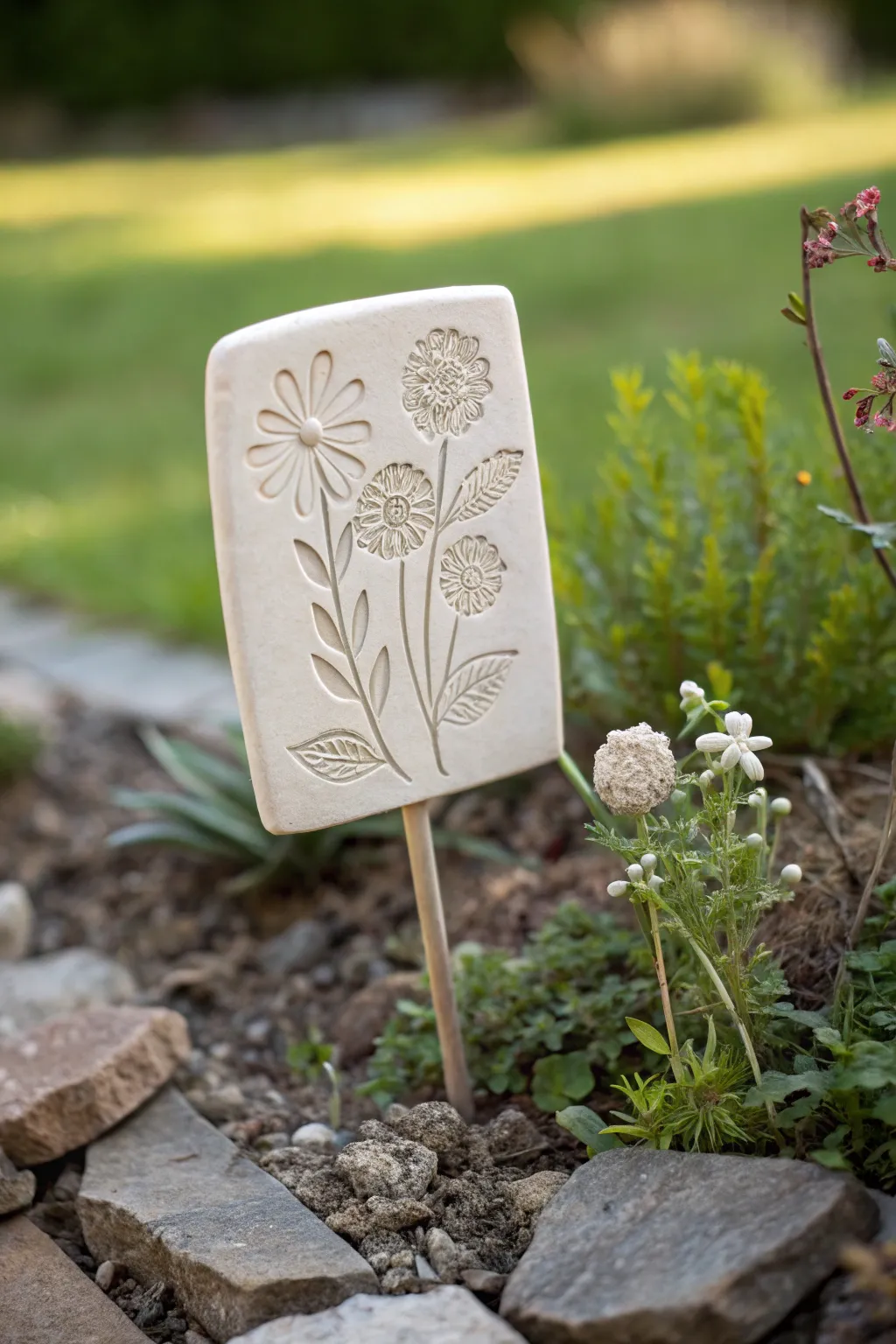 Elevate your garden with artistic ceramic markers that blend simplicity with natural elegance.